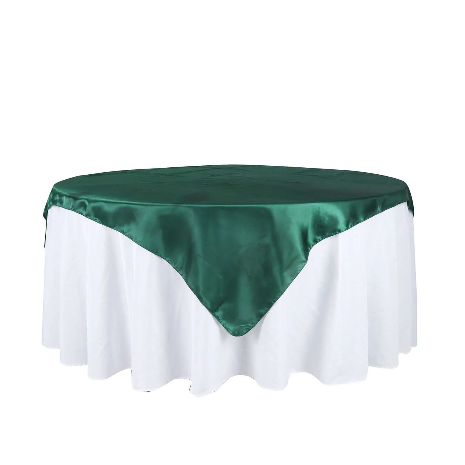 Satin Square Table Overlay 60"x60" Hunter Emerald Green - Luxurious Wedding Table Topper - Image 6