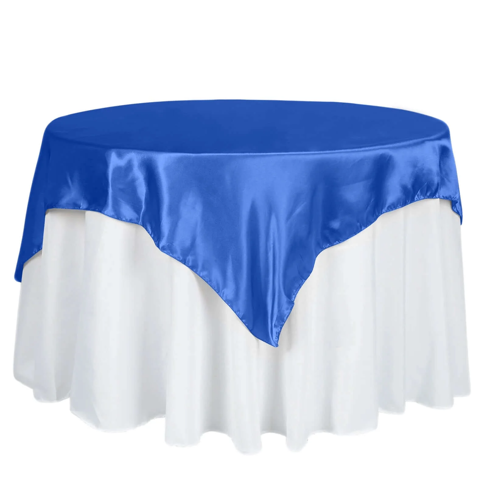 Satin Square Table Overlay 60"x60" Royal Blue - Luxurious Wedding Table Topper - Image 7