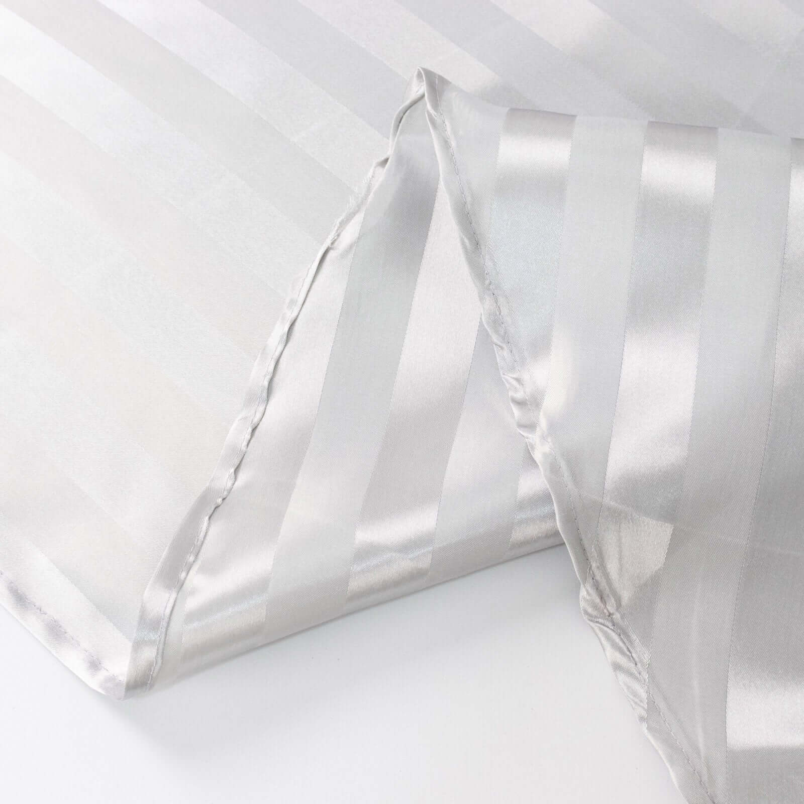 Satin Stripe Rectangular Tablecloth 90"x132" Silver - Silky Smooth Seamless Table Cover - Image 11