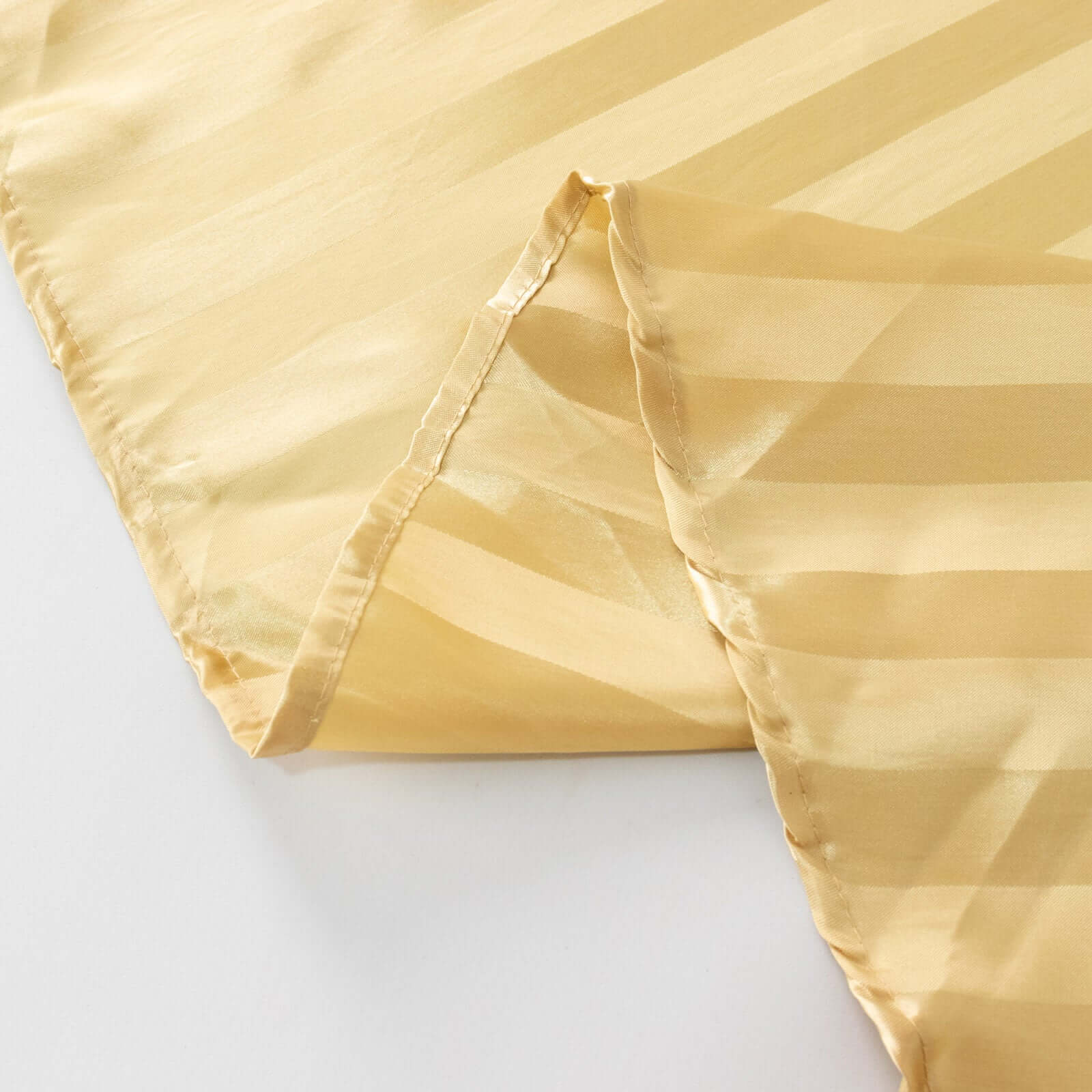 Satin Stripe Round Tablecloth 120" Champagne - Seamless Silky Smooth Table Cover - Image 10