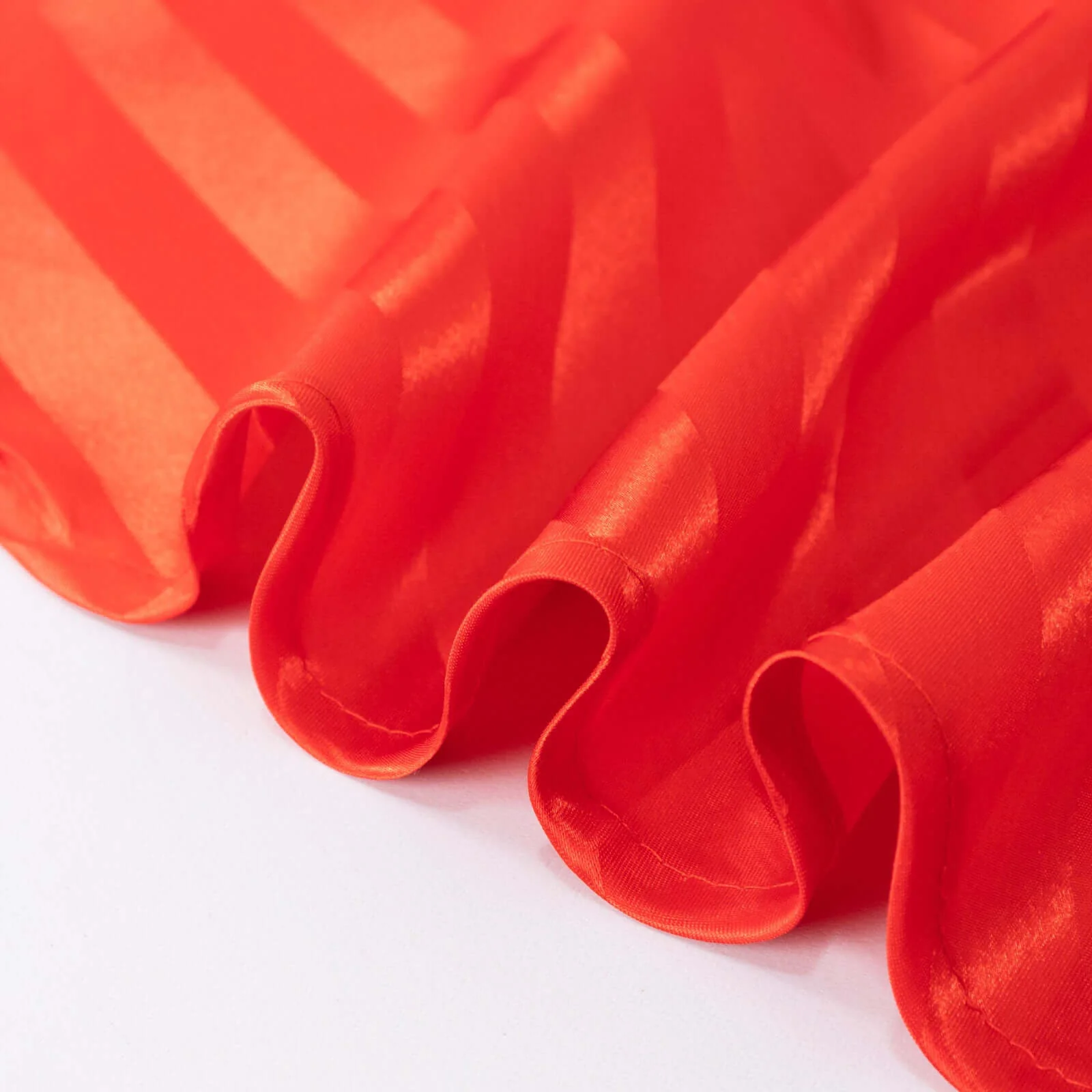 Satin Stripe Round Tablecloth 120" Red - Seamless Silky Smooth Table Cover - Image 11