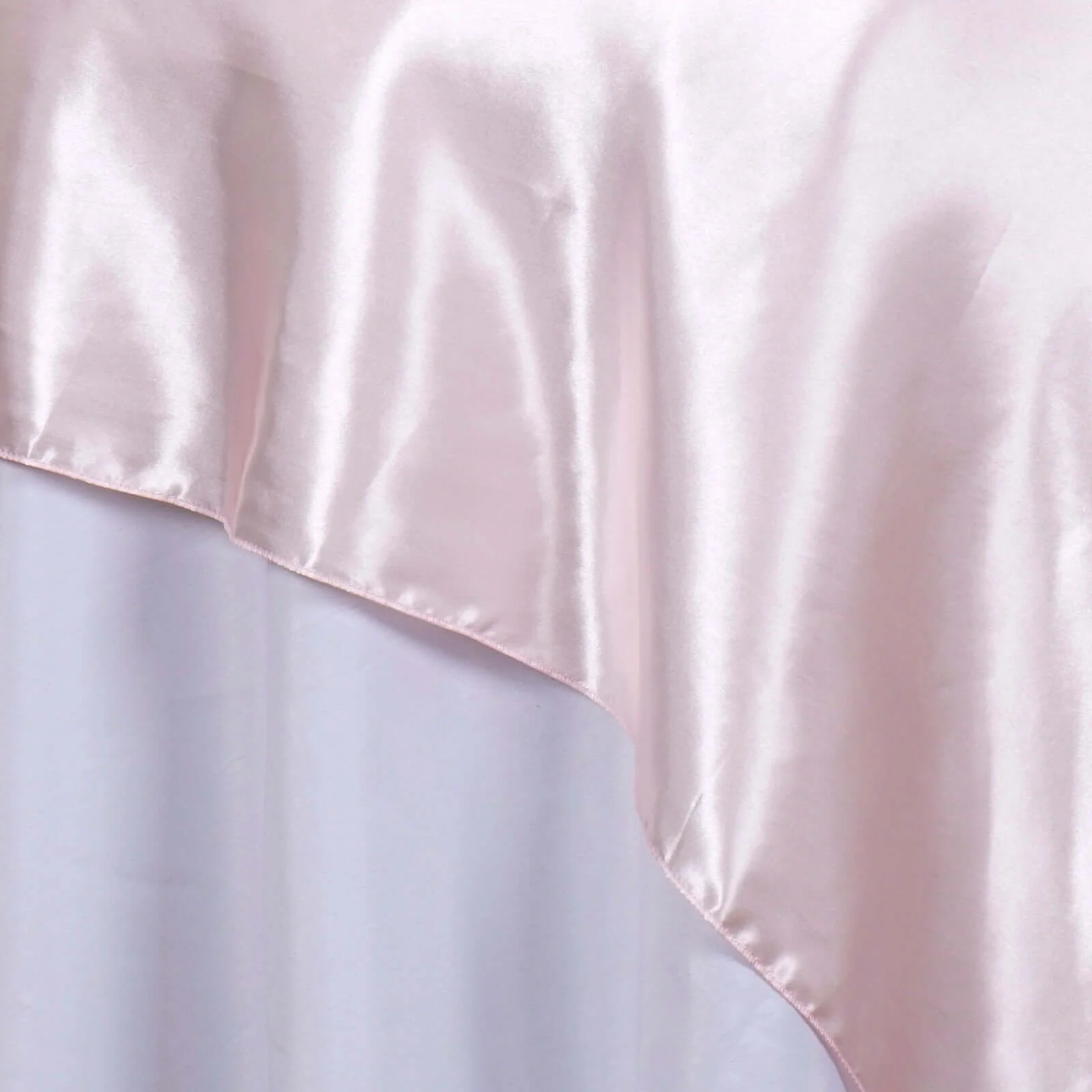 Satin Table Overlay 72"x72" Blush - Wrinkle Resistant & Smooth Table Topper - Image 6