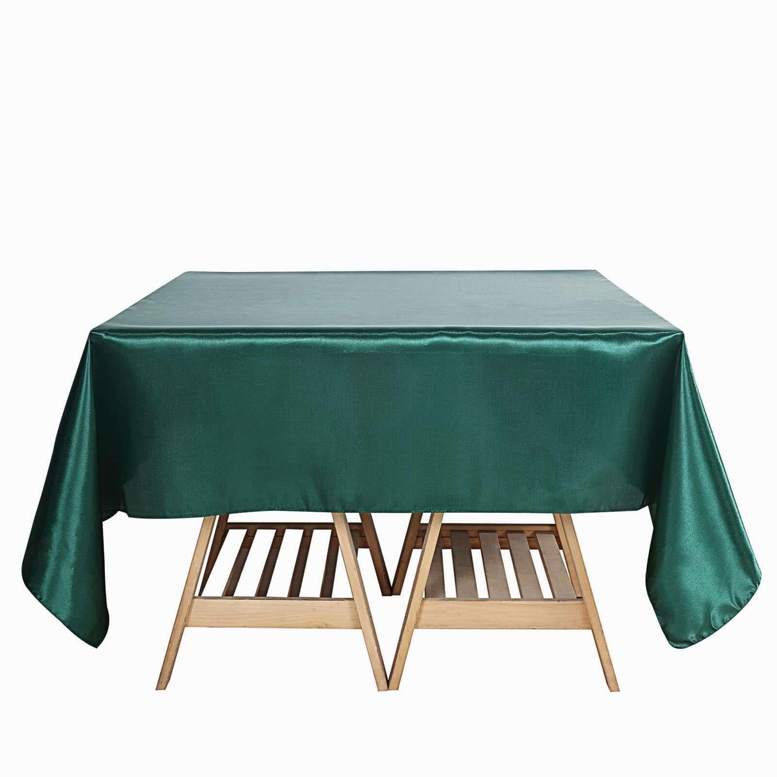 Satin Table Overlay 72"x72" Hunter Emerald Green - Wrinkle Resistant & Smooth Table Topper - Image 7