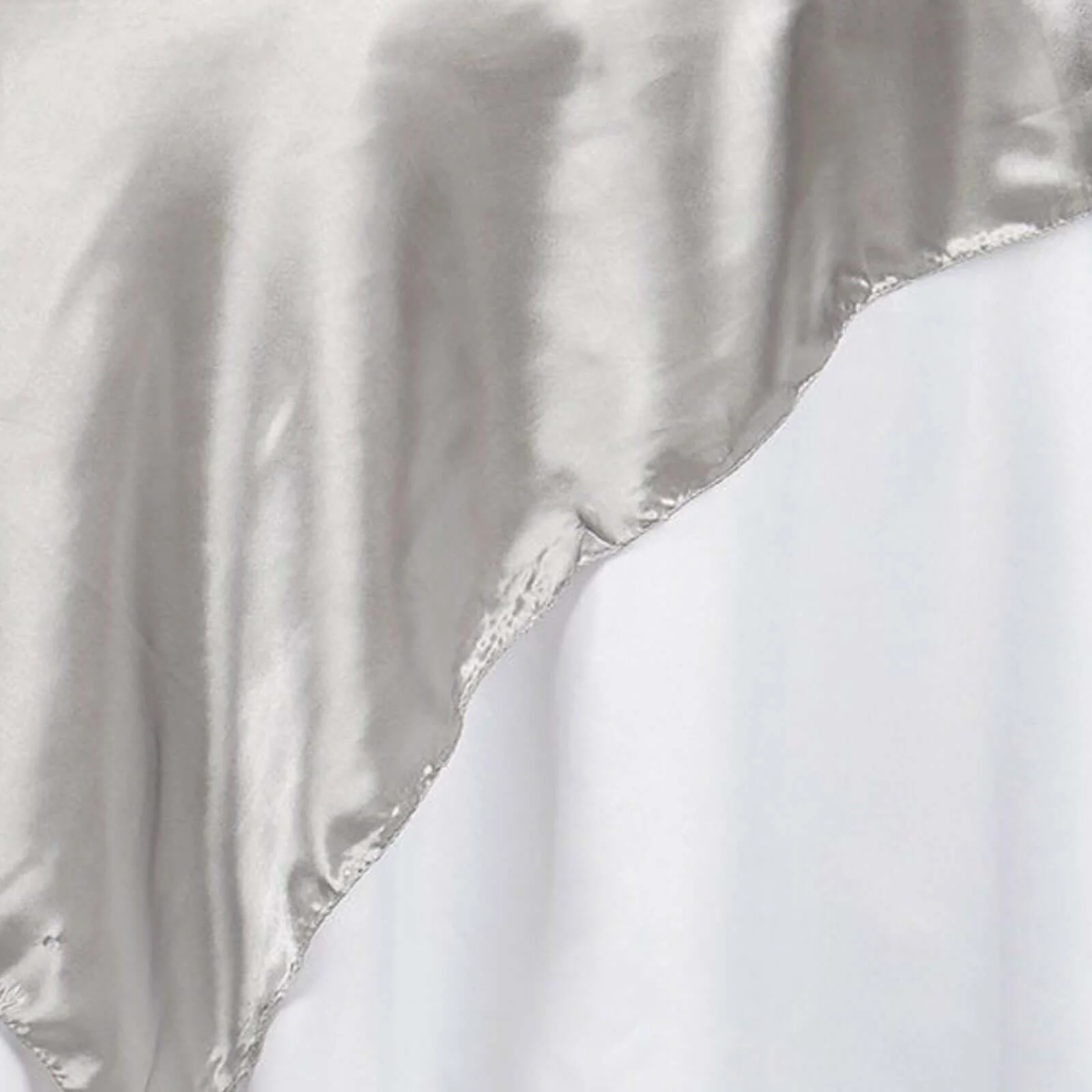 Satin Table Overlay 72"x72" Silver - Wrinkle Resistant & Smooth Table Topper - Image 7