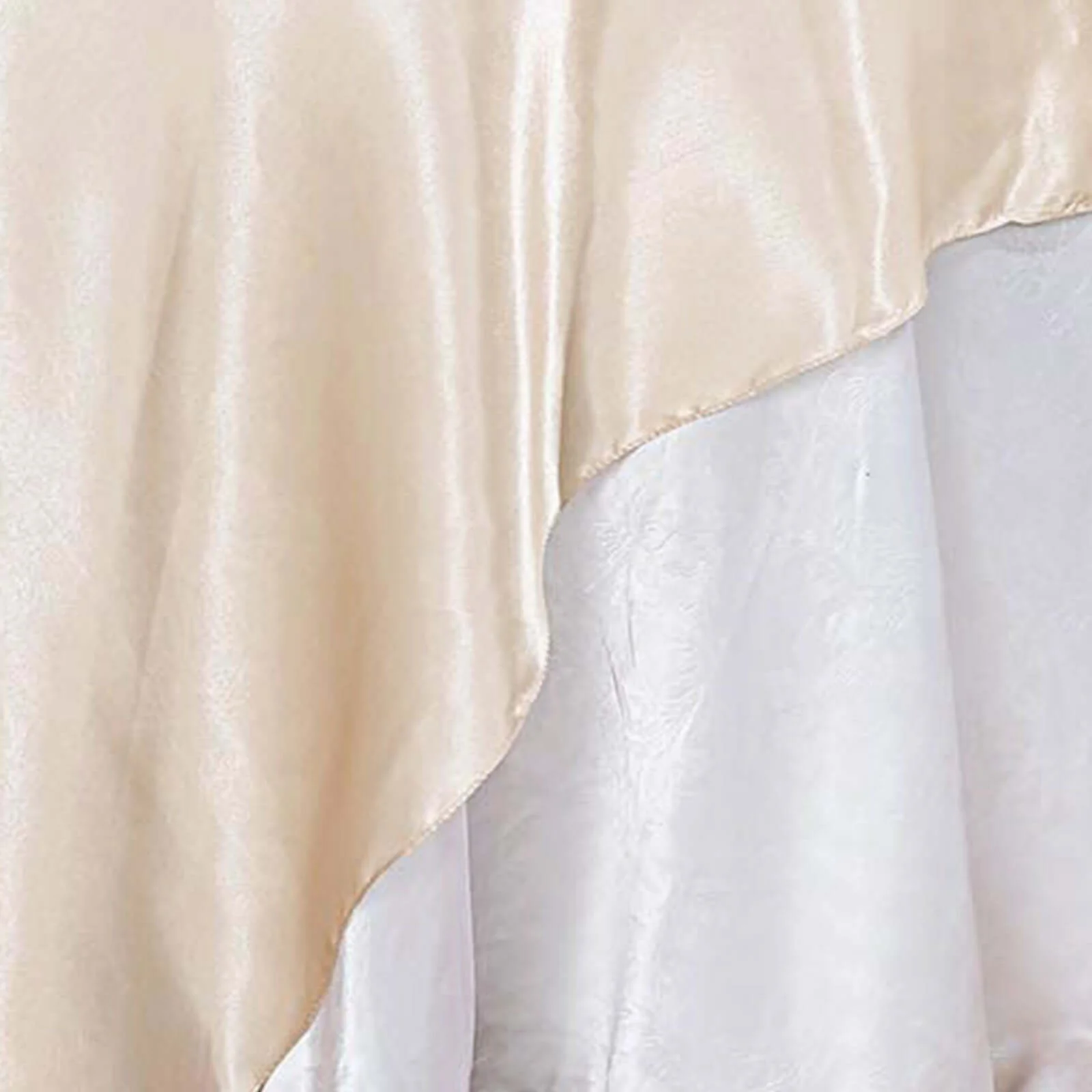 Satin Table Overlay 90"x90" Beige - Smooth Finish Table Topper - Image 12