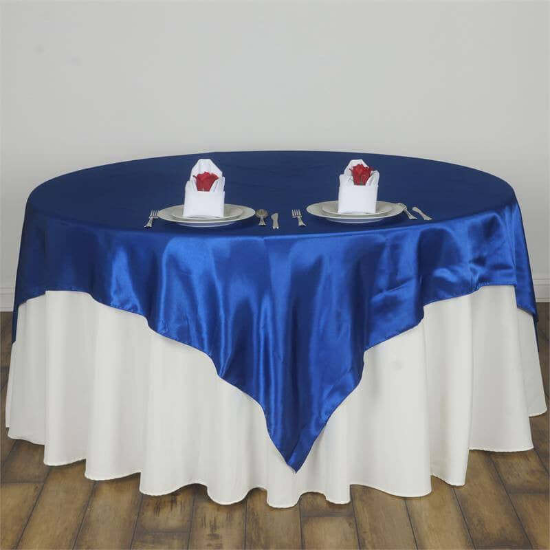 Satin Table Overlay 90"x90" Royal Blue - Smooth Finish Table Topper - Image 8