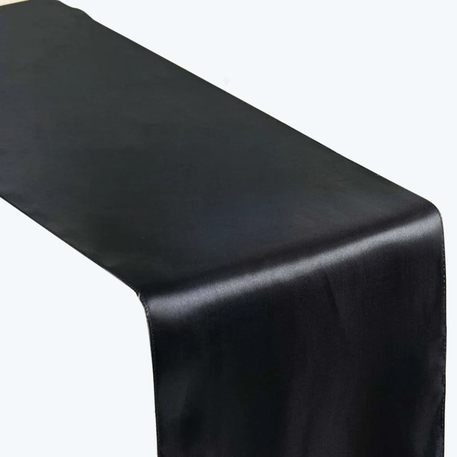 Satin Table Runner 12"x108" Black - Stylish Table Decor for Weddings & Events - Image 7