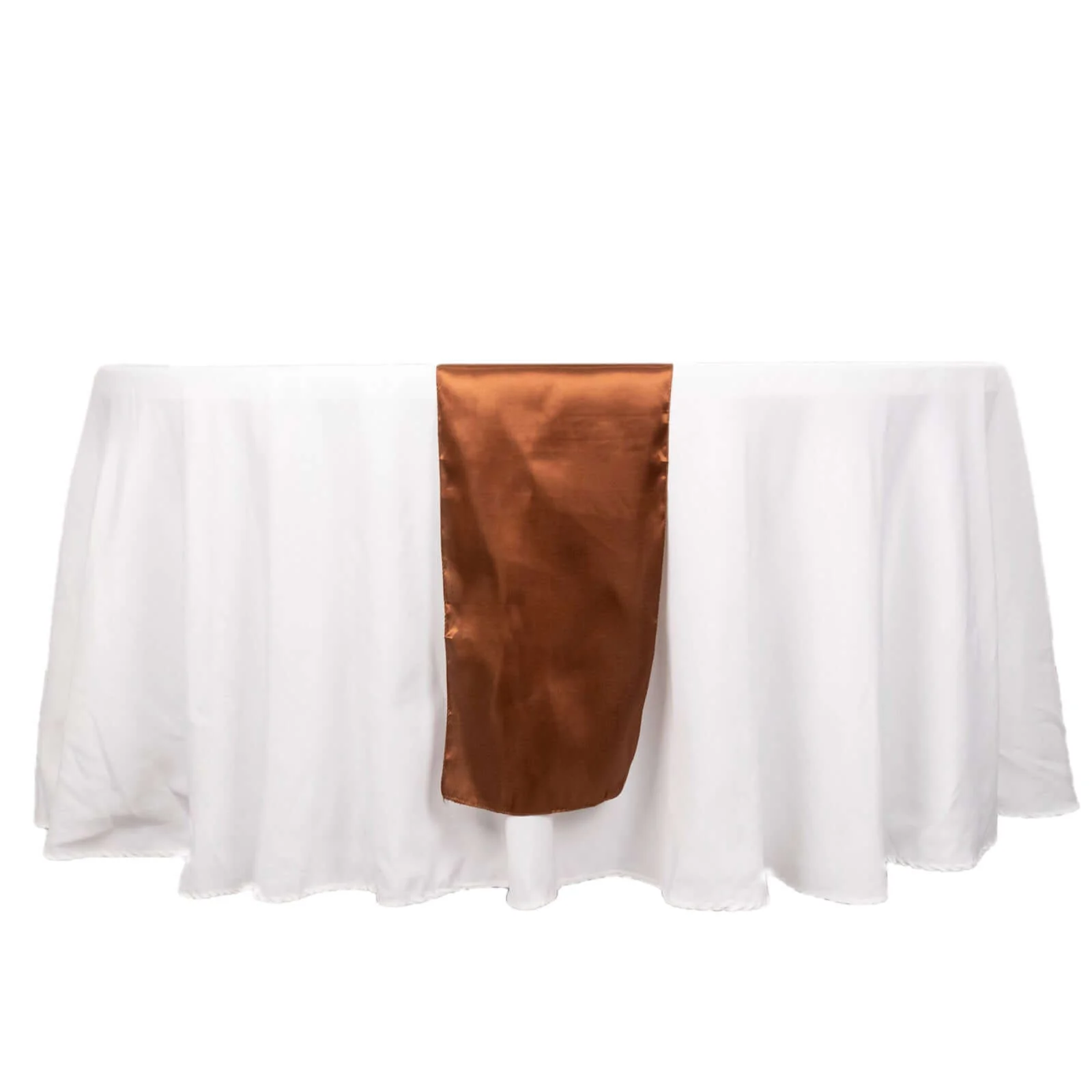 Satin Table Runner 12"x108" Cinnamon Brown - Stylish Table Linen - Image 7