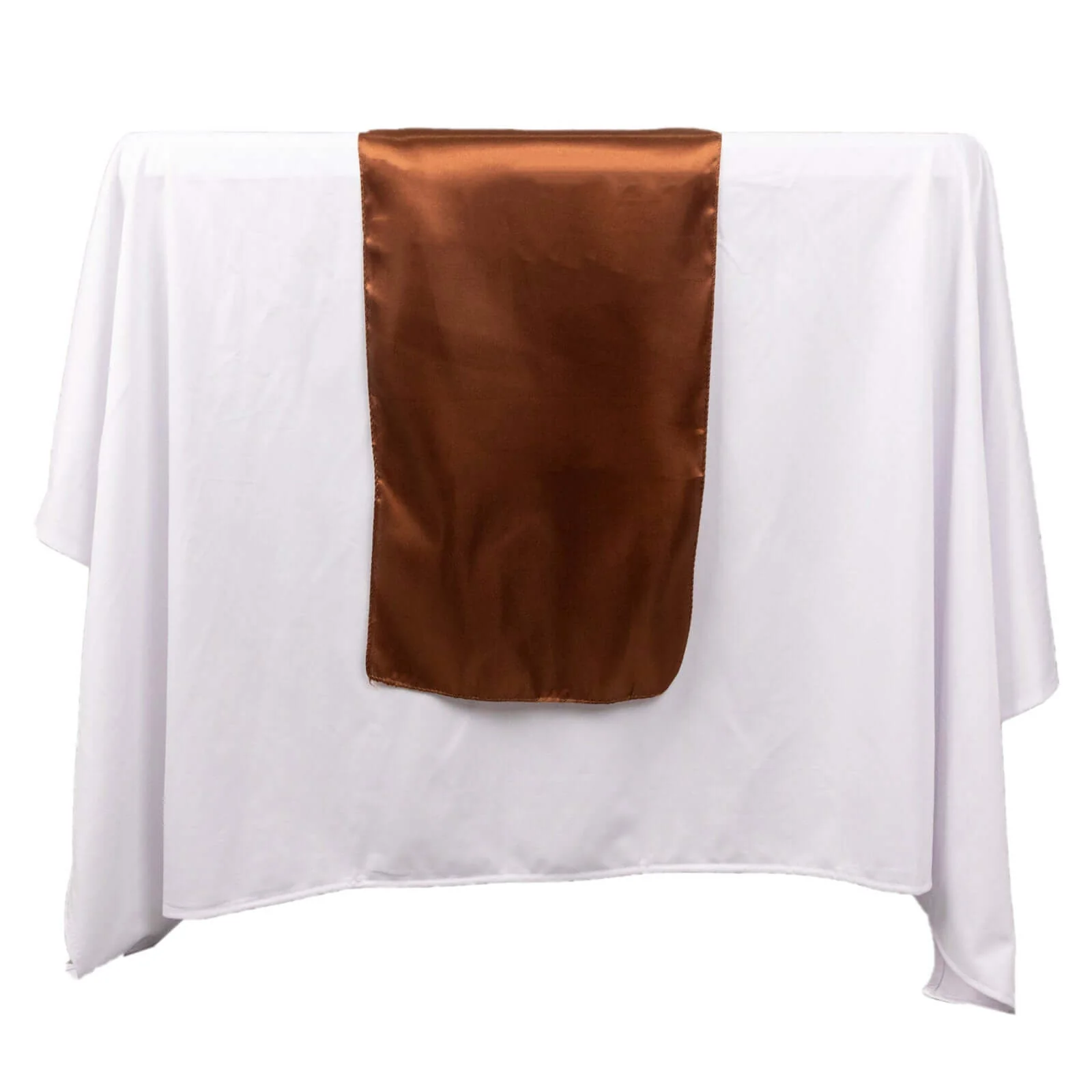 Satin Table Runner 12"x108" Cinnamon Brown - Stylish Table Linen - Image 8