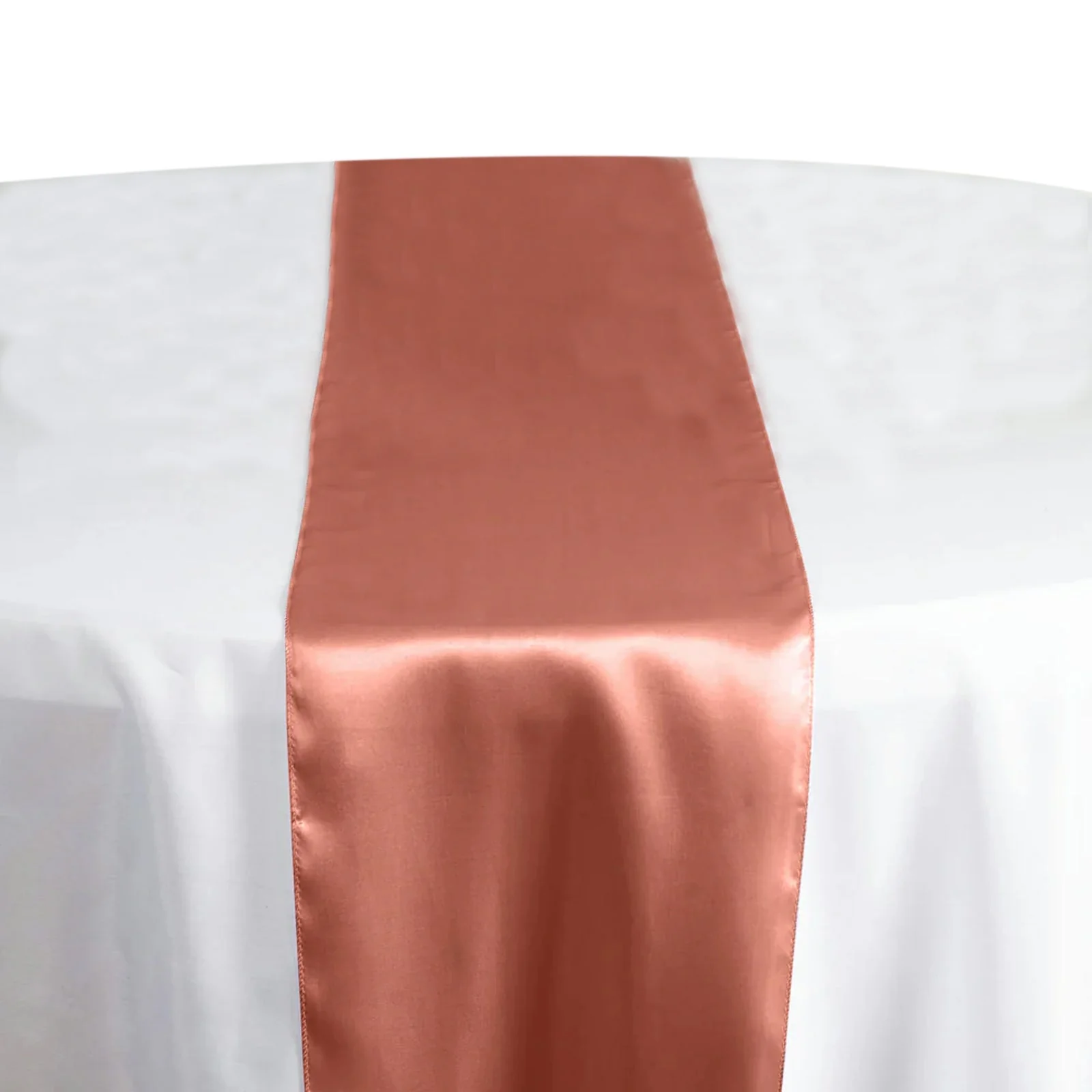Satin Table Runner 12"x108" Terracotta (Rust) - Stylish Table Linen - Image 2