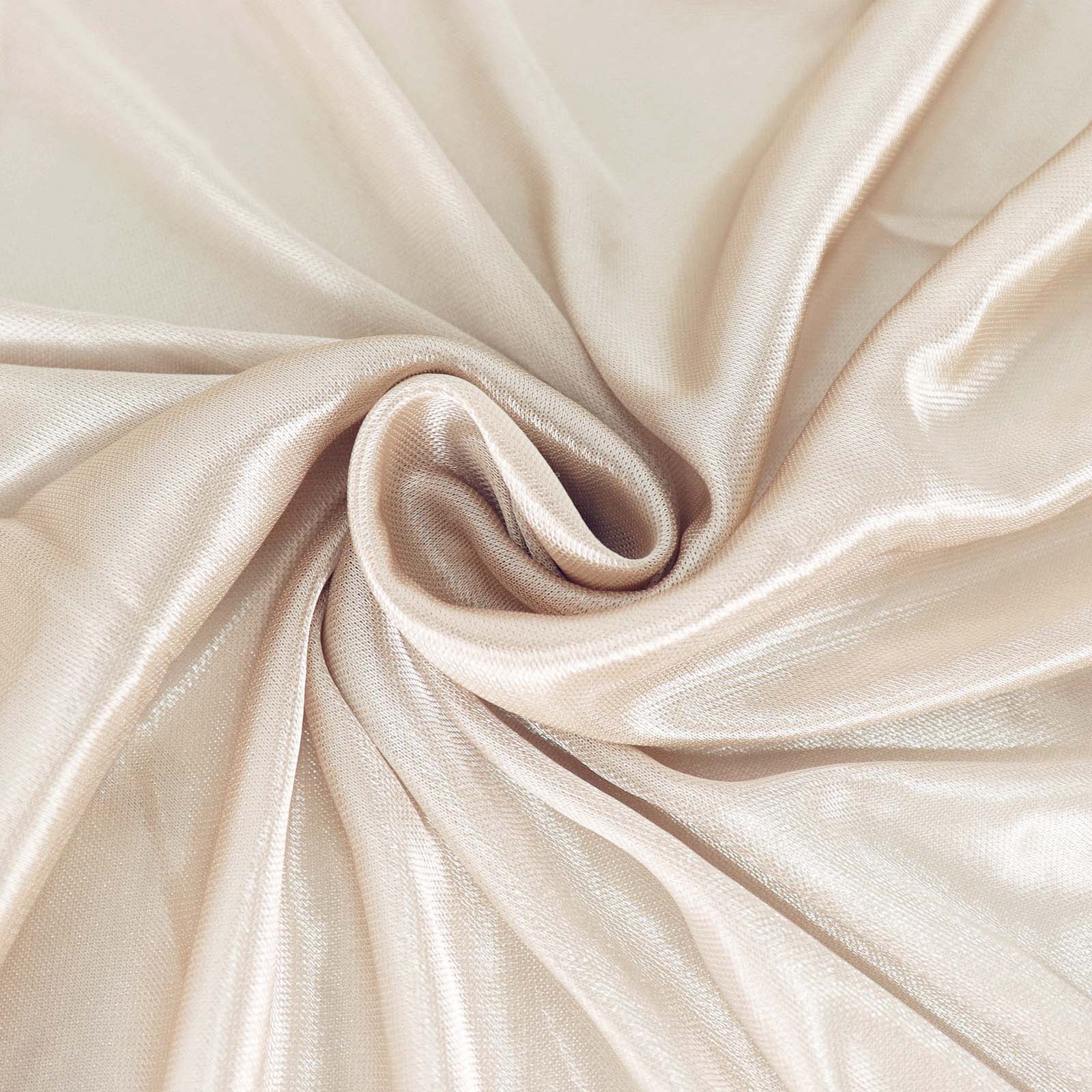 Satin Table Skirt 14ft Beige - Pleated Double Drape Table Cover - Image 7