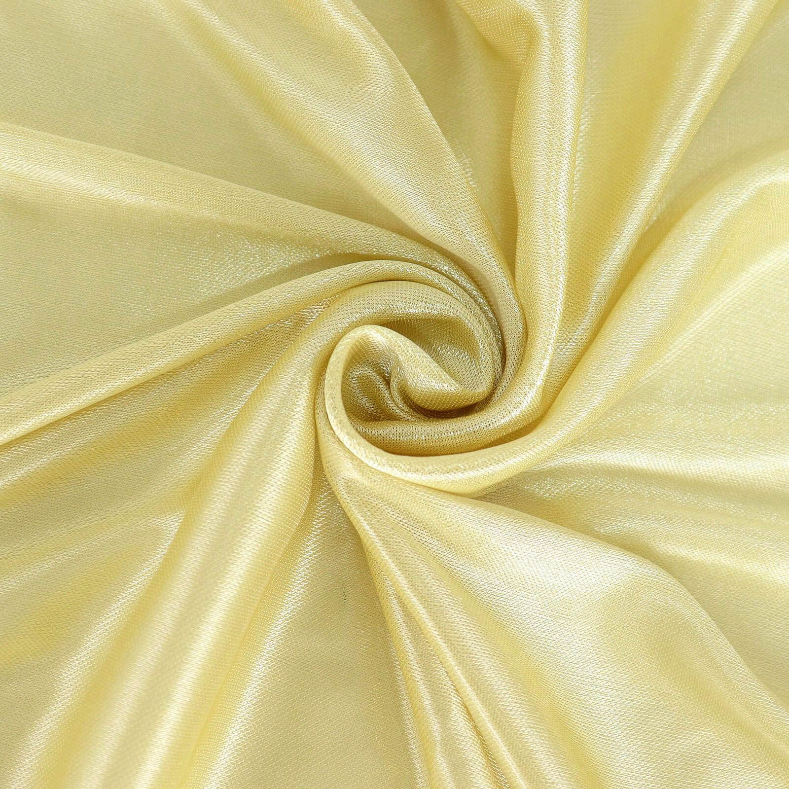 Satin Table Skirt 14ft Champagne - Pleated Double Drape Table Cover - Image 8