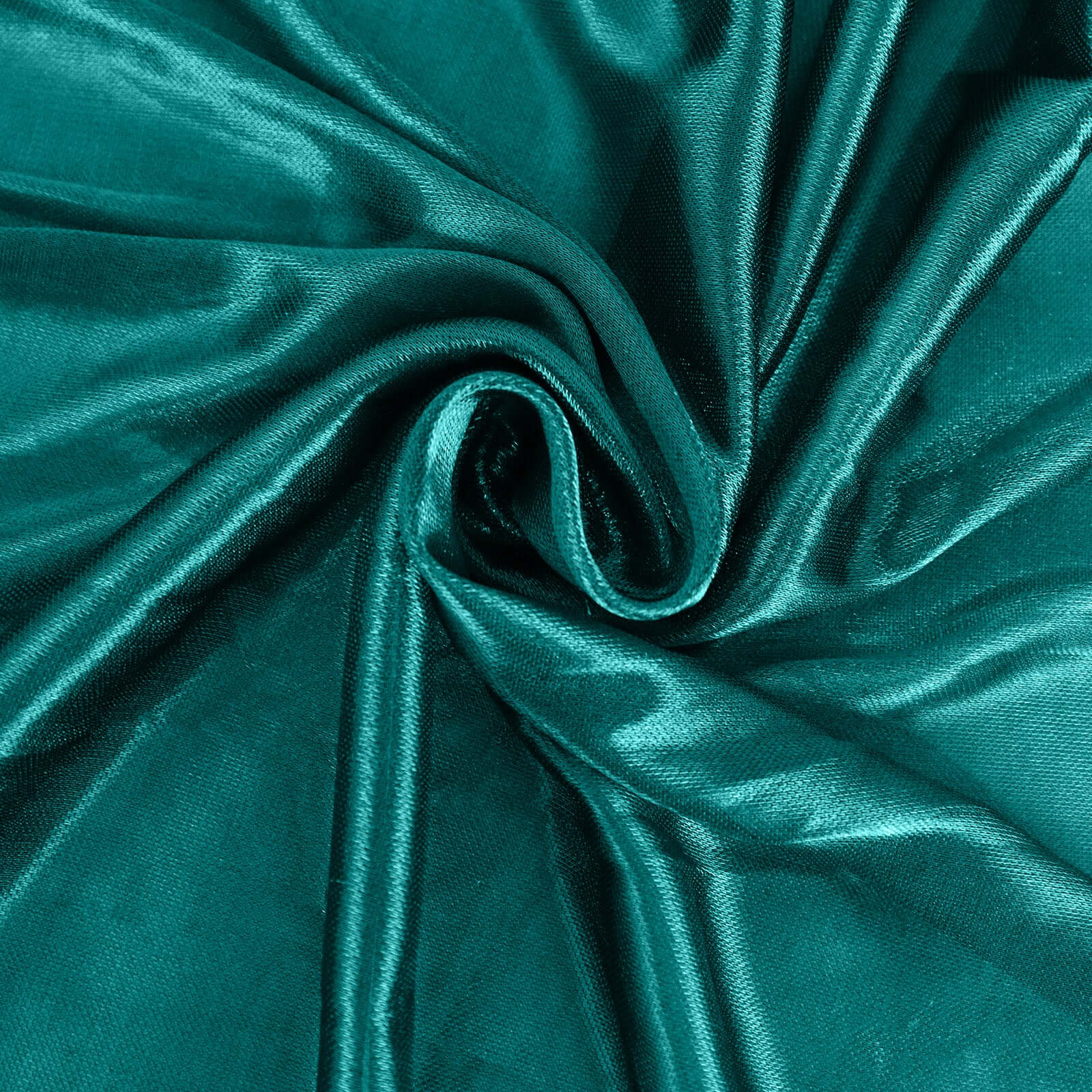 Satin Table Skirt 14ft Peacock Teal - Pleated Double Drape Table Cover - Image 8