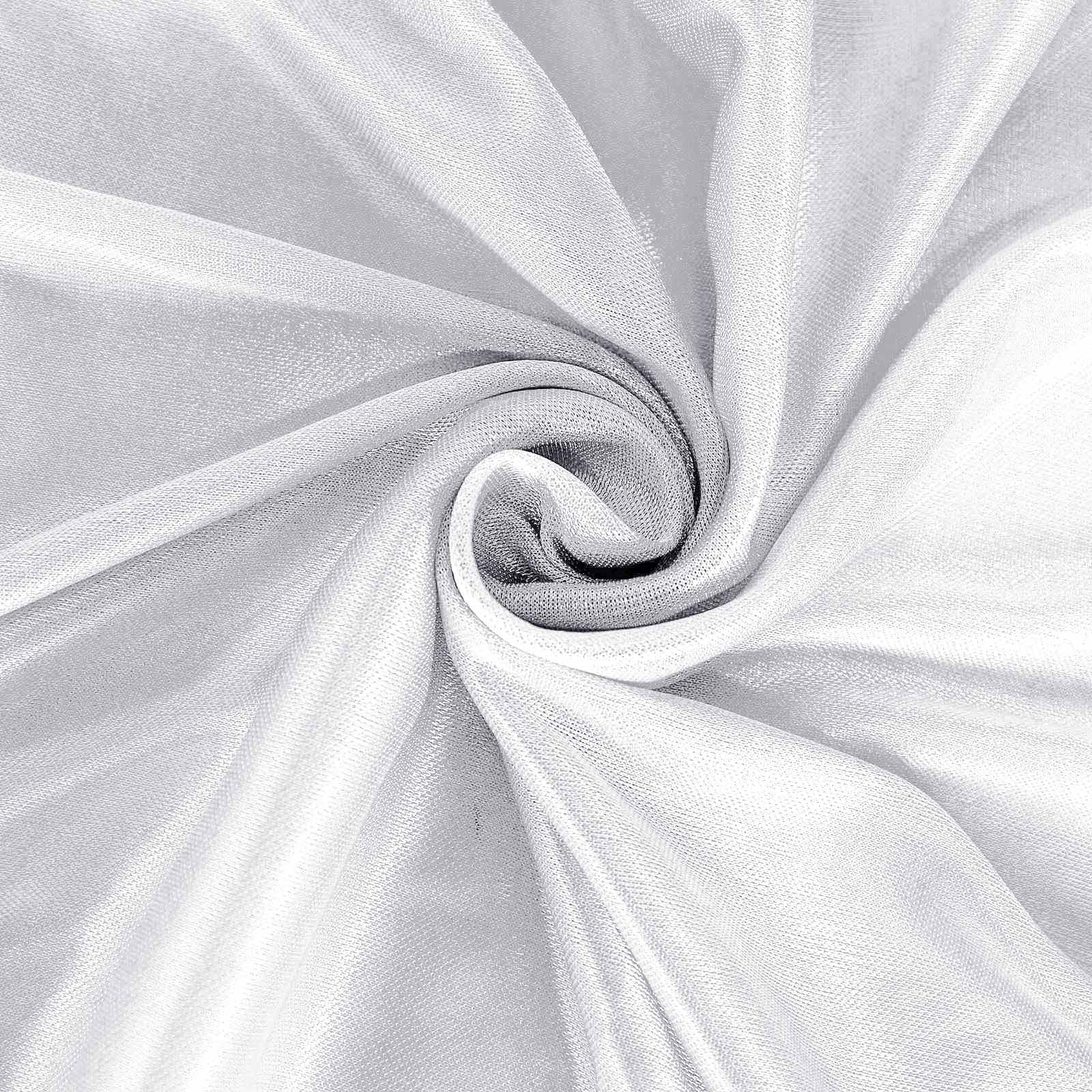 Satin Table Skirt 14ft White Pleated Double Drape Design - Soft & Stylish for Events - Image 6