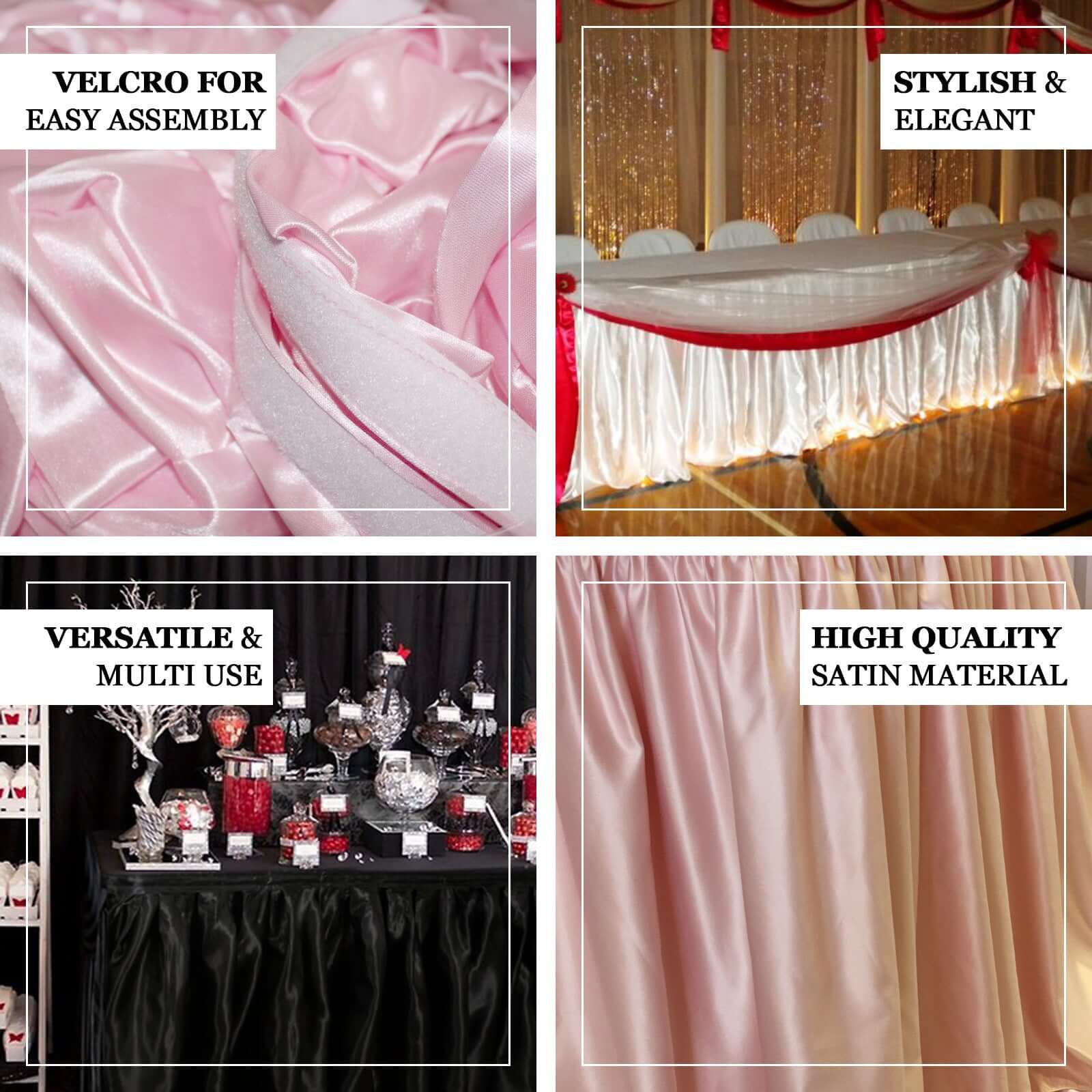 Satin Table Skirt 21ft White - Classy Pleated Wedding Table Decor - Image 3