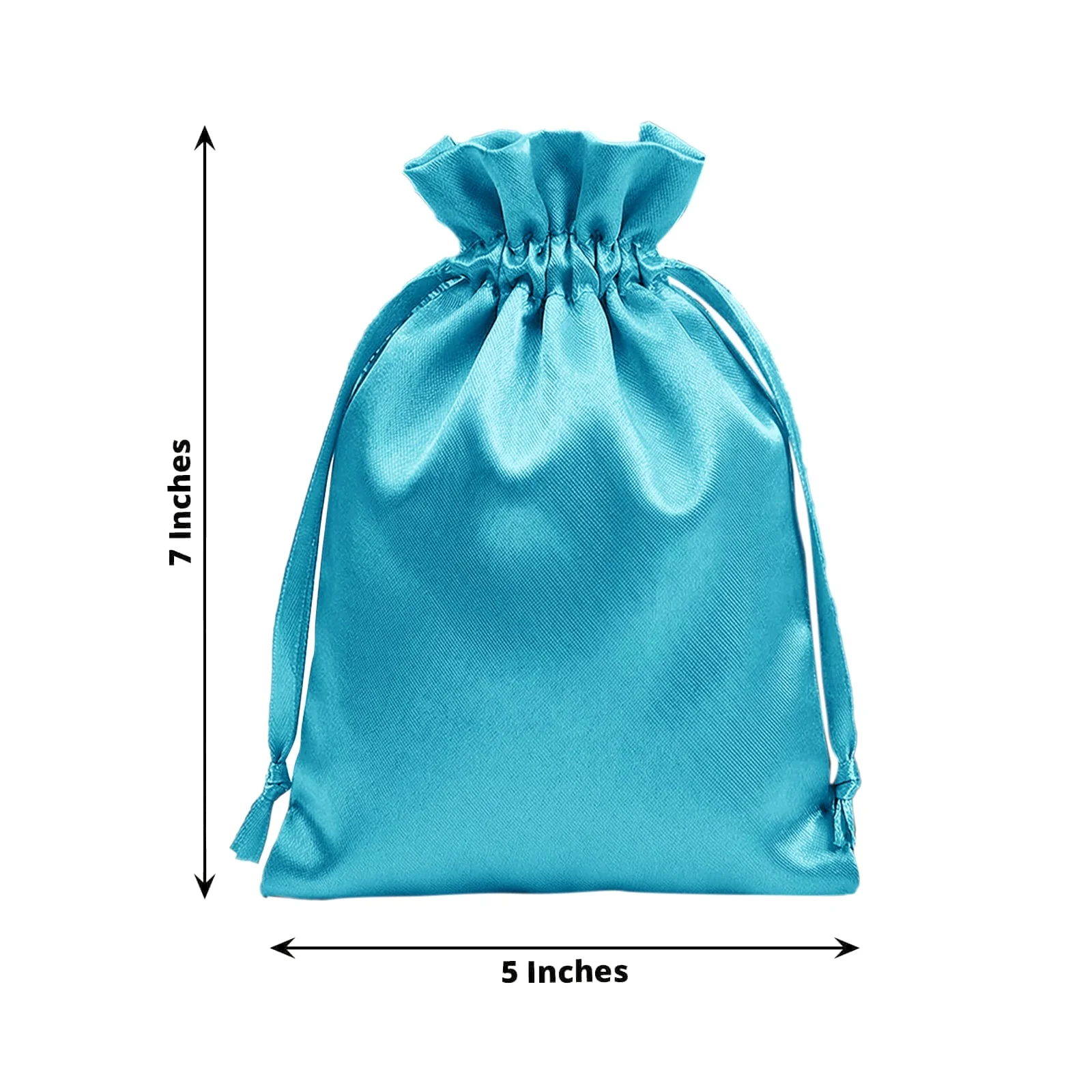 60 Pack Turquoise Satin Drawstring Wedding Party Favor Gift Bags 5"x7" - Image 3