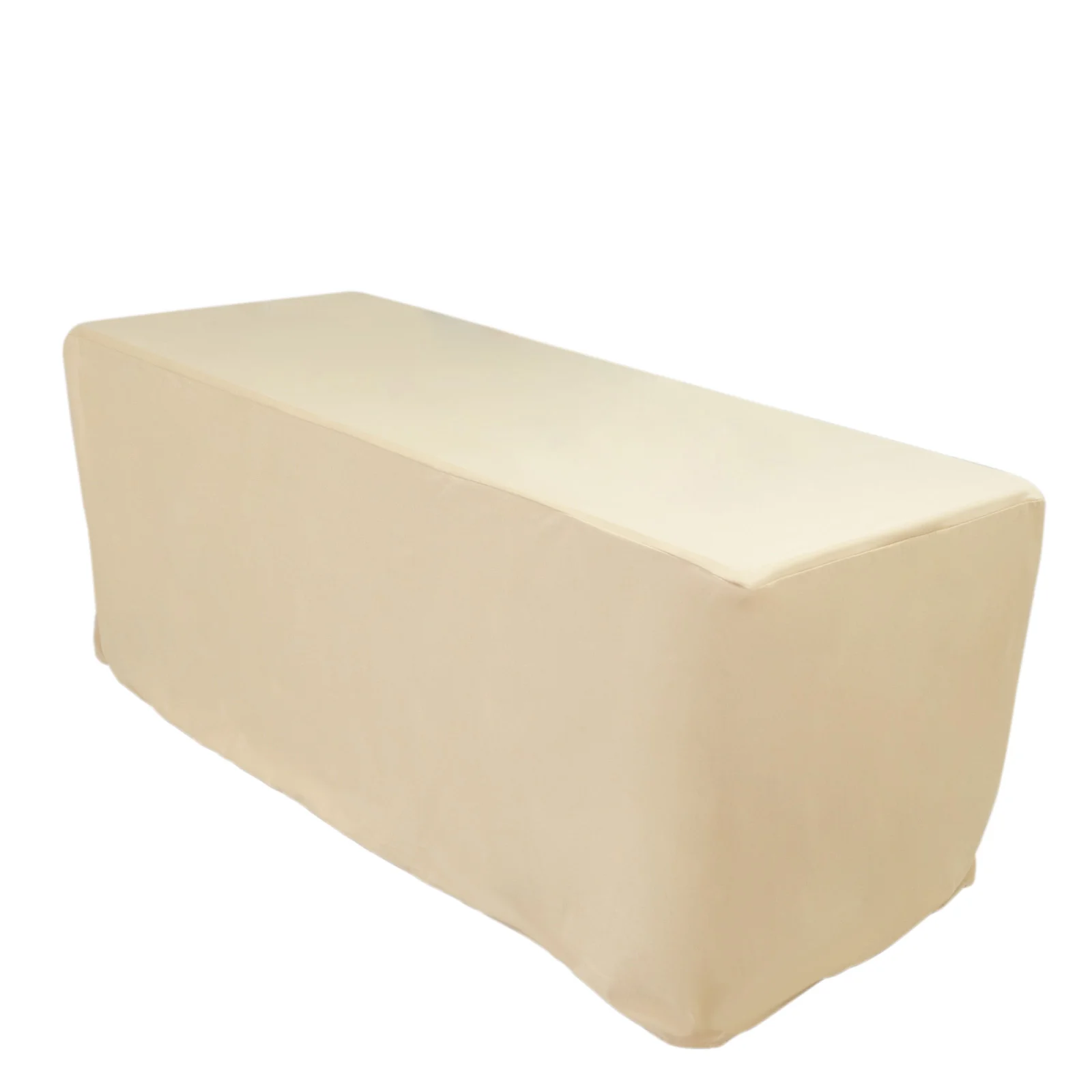 Scuba Rectangular Fitted Tablecloth 6ft Beige – Wrinkle-Free, Stain Resistant - Image 3