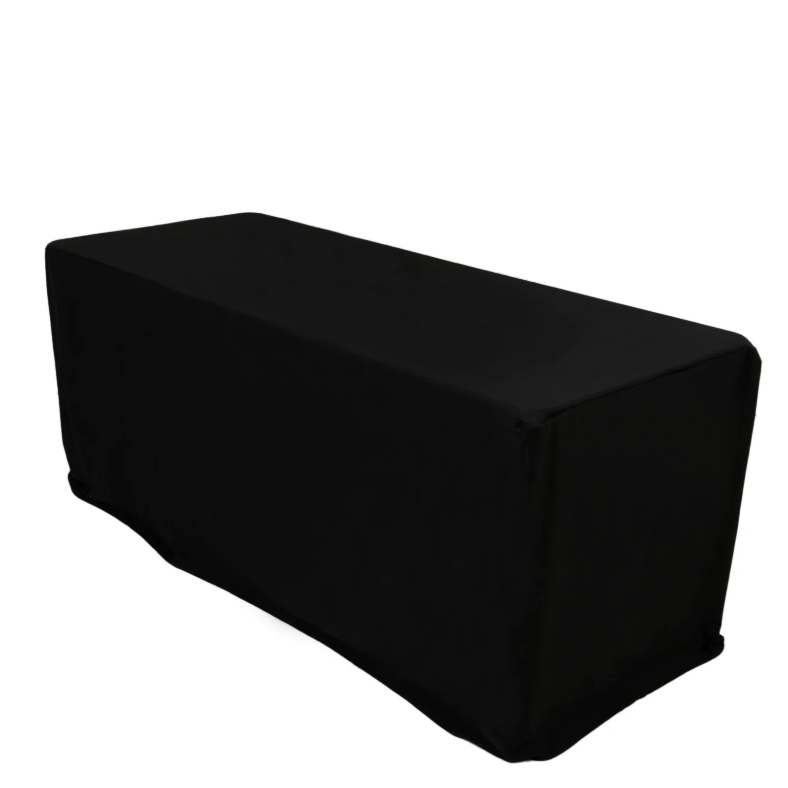 Scuba Rectangular Fitted Tablecloth 6ft Black – Wrinkle-Free, Stain Resistant - Image 3
