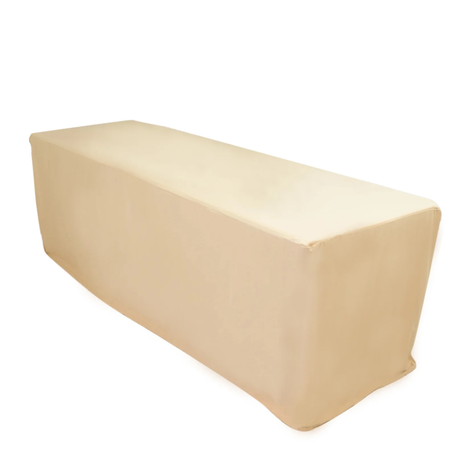 Scuba Rectangular Fitted Tablecloth 8ft Beige – Wrinkle-Free, Stain Resistant - Image 3