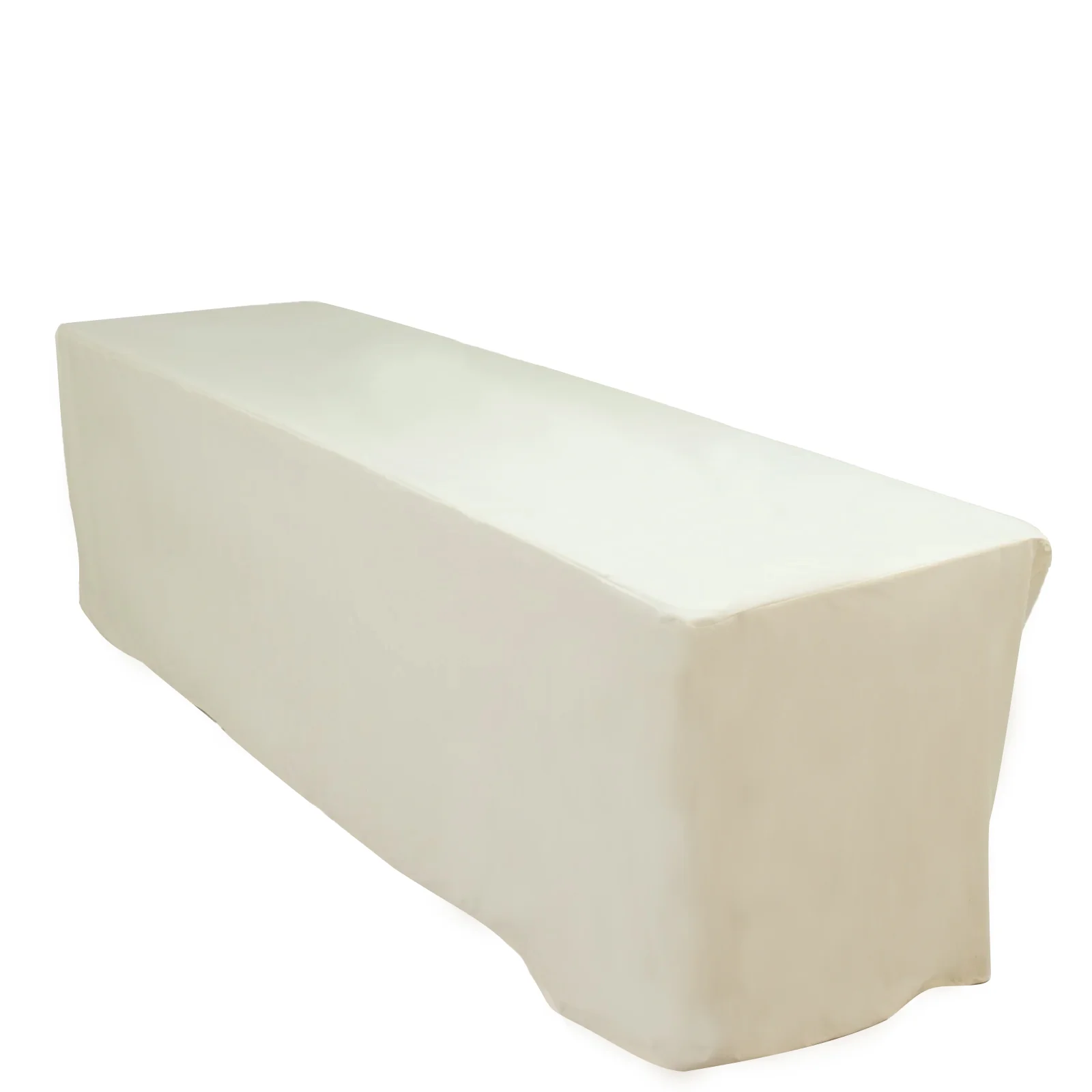 Scuba Rectangular Fitted Tablecloth 8ft Ivory – Wrinkle-Free, Stain Resistant - Image 3