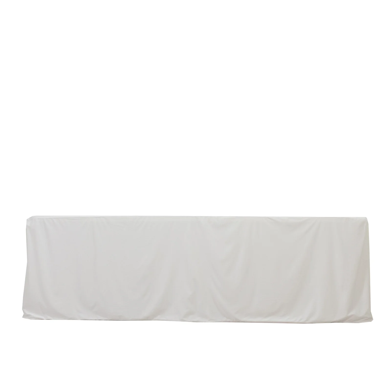 Scuba Rectangular Fitted Tablecloth 8ft White – Wrinkle-Free, Stain Resistant - Image 6