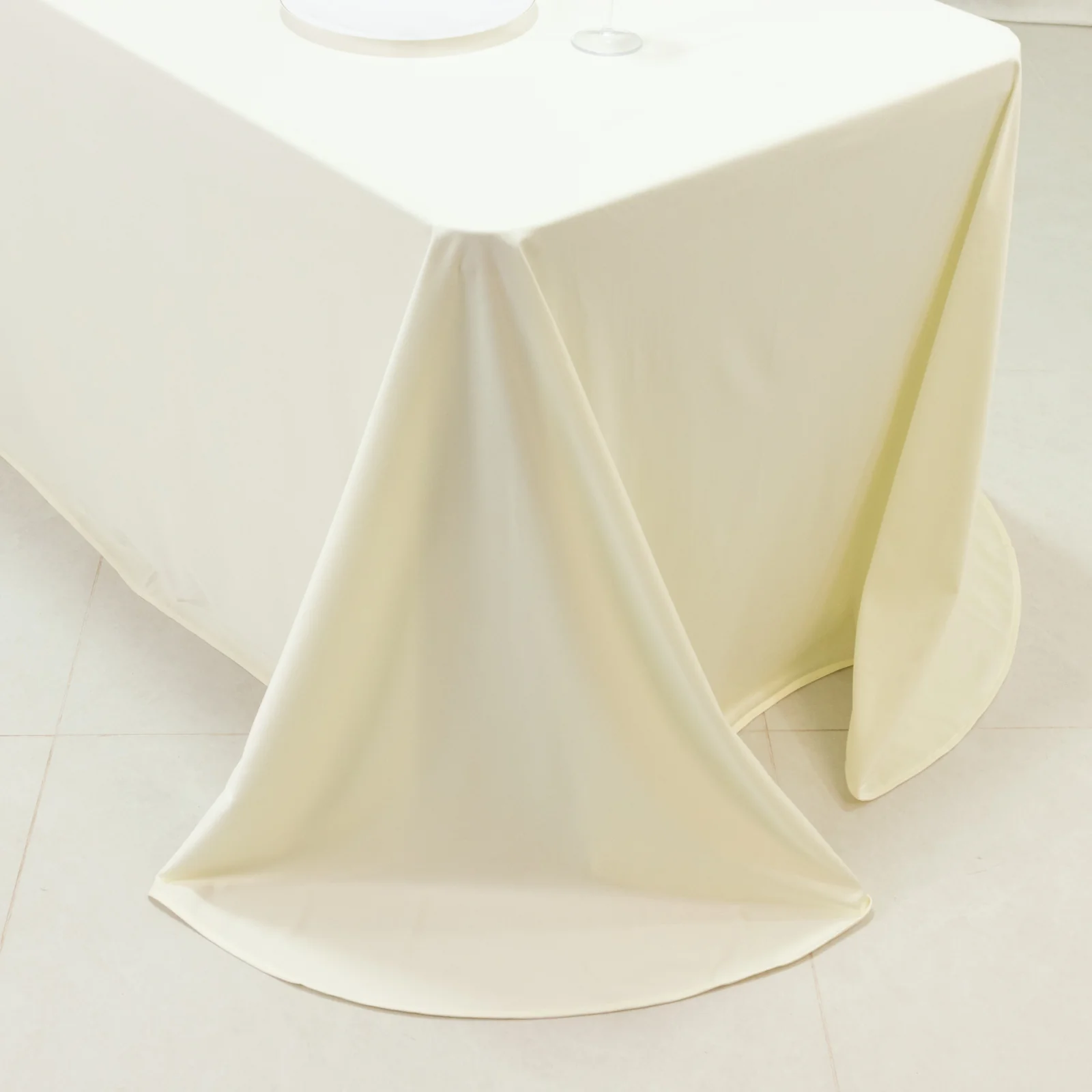Scuba Rectangular Tablecloth 90"x156" Ivory with Rounded Corners – Wrinkle Free, Stain Resistant, Seamless Table Cover - Image 8