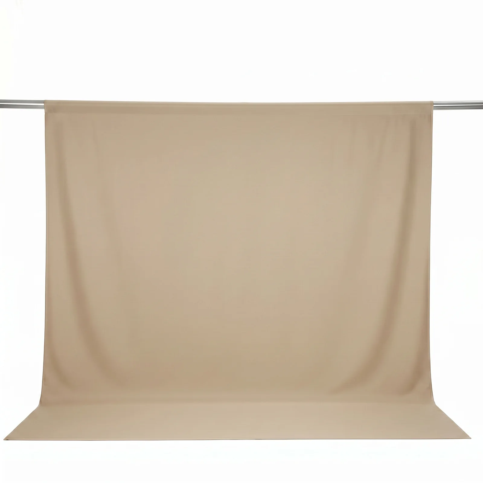 Scuba Polyester Backdrop Curtain Beige 10ftx10ft Durable Flame Resistant Wrinkle-Free Event Drape Panel With Rod Pocket - Image 2
