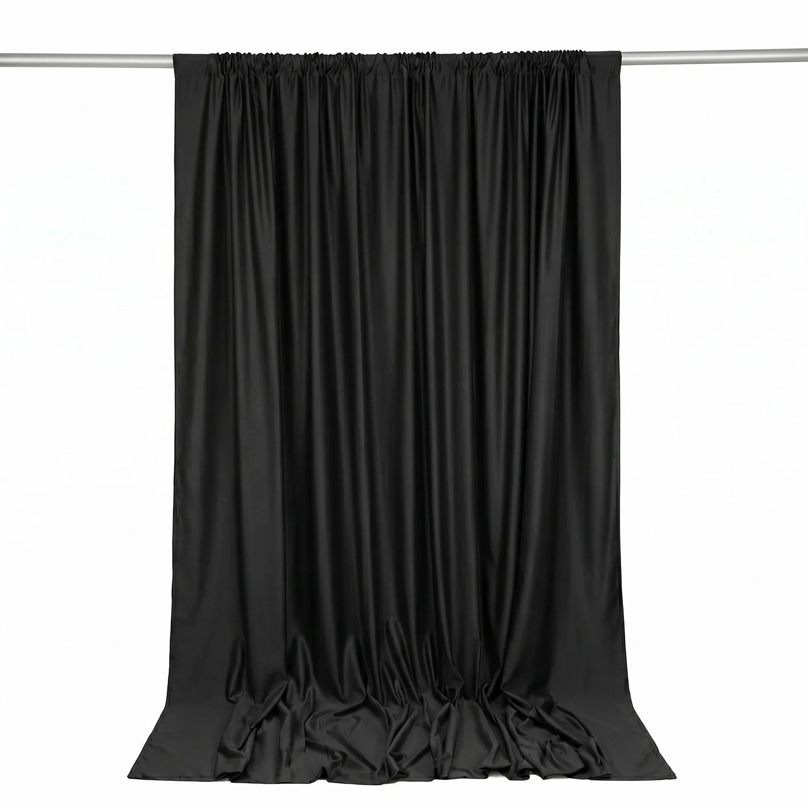 Scuba Polyester Backdrop Curtain Black 10ftx10ft Durable Flame Resistant Wrinkle-Free Event Drape Panel With Rod Pocket - Image 6