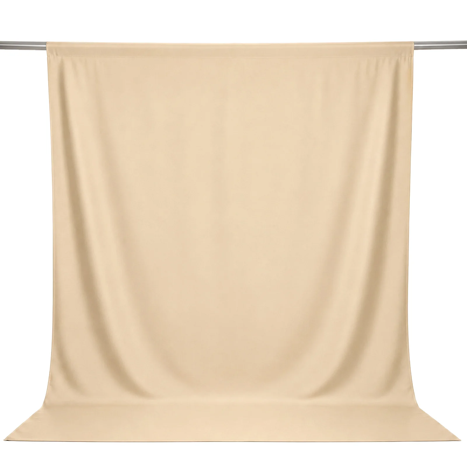 Scuba Polyester Backdrop Curtain Champagne 10ftx10ft Durable Flame Resistant Wrinkle-Free Event Drape Panel With Rod Pocket - Image 2