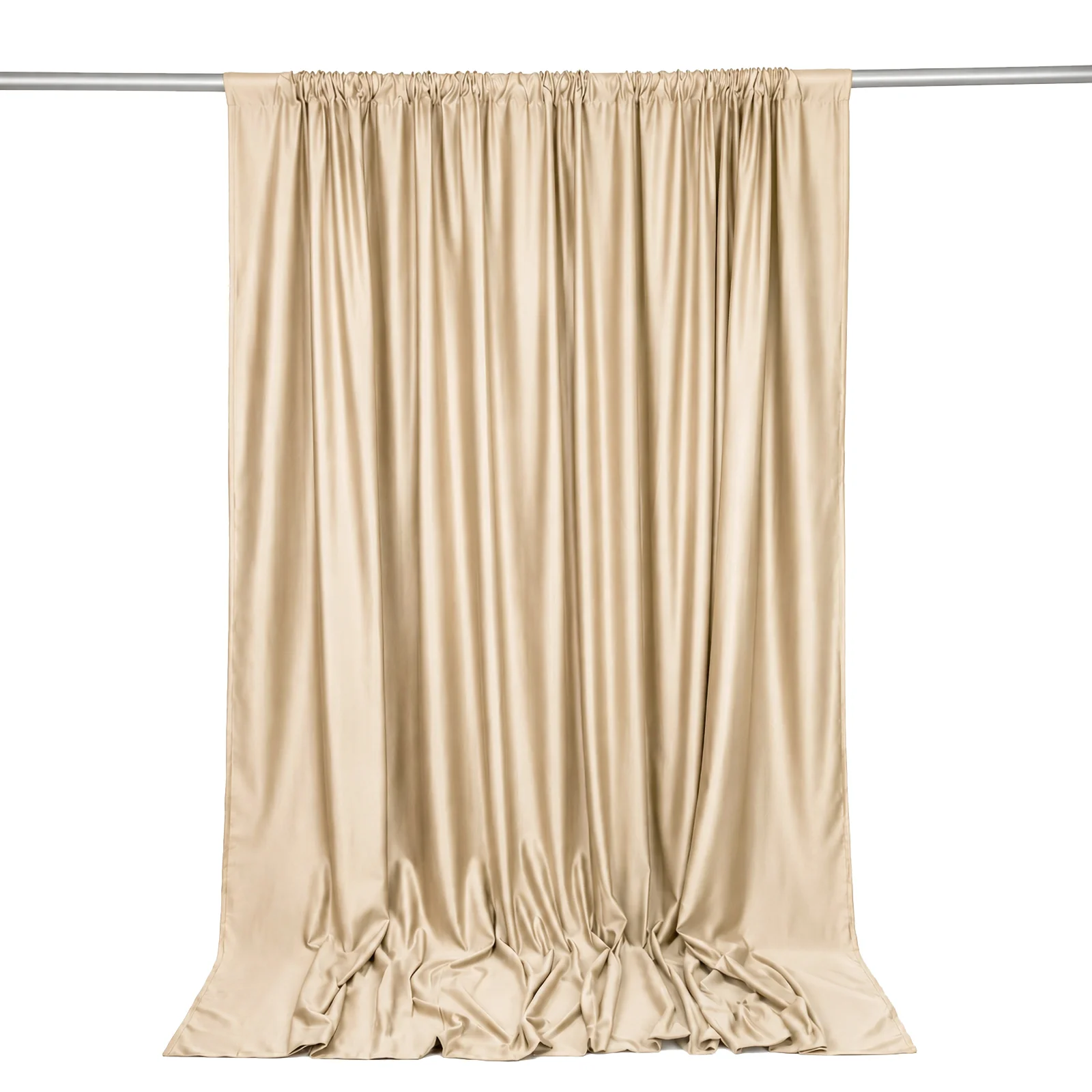 Scuba Polyester Backdrop Curtain Champagne 10ftx10ft Durable Flame Resistant Wrinkle-Free Event Drape Panel With Rod Pocket - Image 6