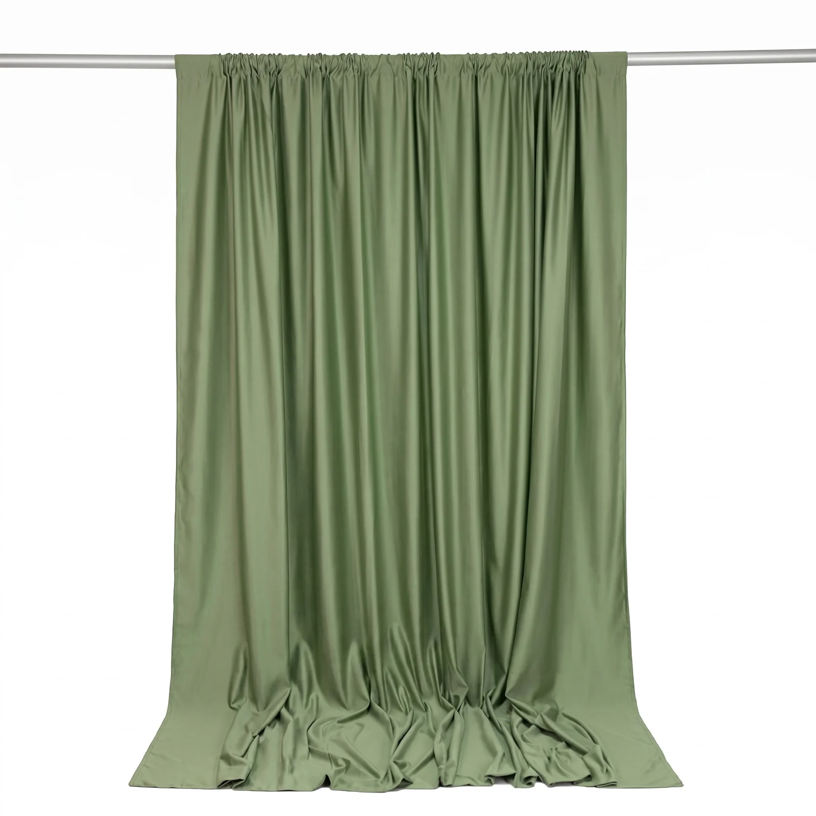 Scuba Polyester Backdrop Curtain Dusty Sage Green 10ftx10ft Durable Flame Resistant Wrinkle-Free Event Drape Panel With Rod Pocket - Image 6