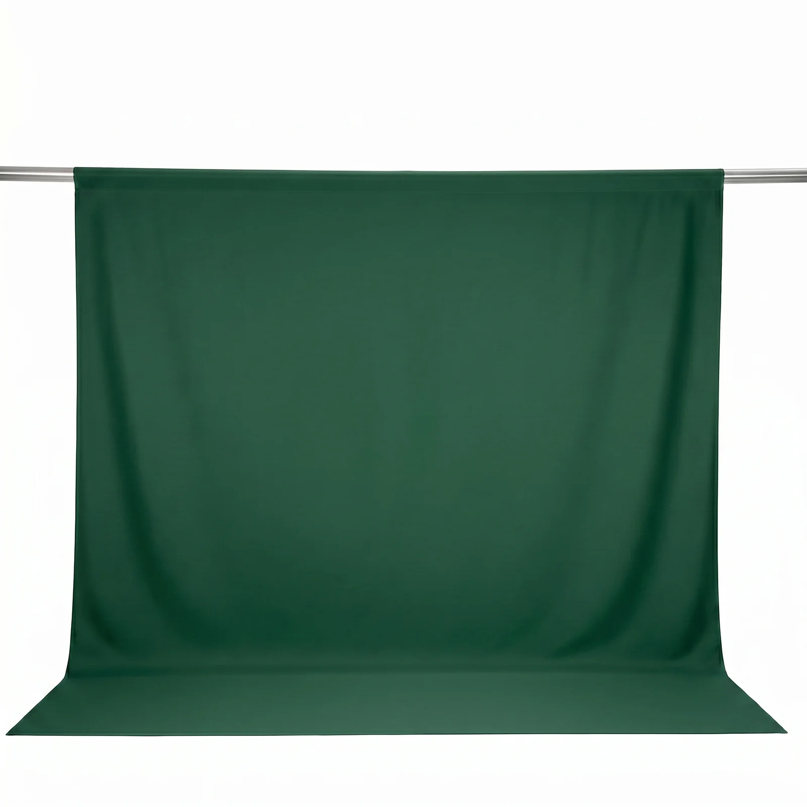 Scuba Polyester Backdrop Curtain Hunter Emerald Green 10ftx10ft Durable Flame Resistant Wrinkle-Free Event Drape Panel With Rod Pocket - Image 2