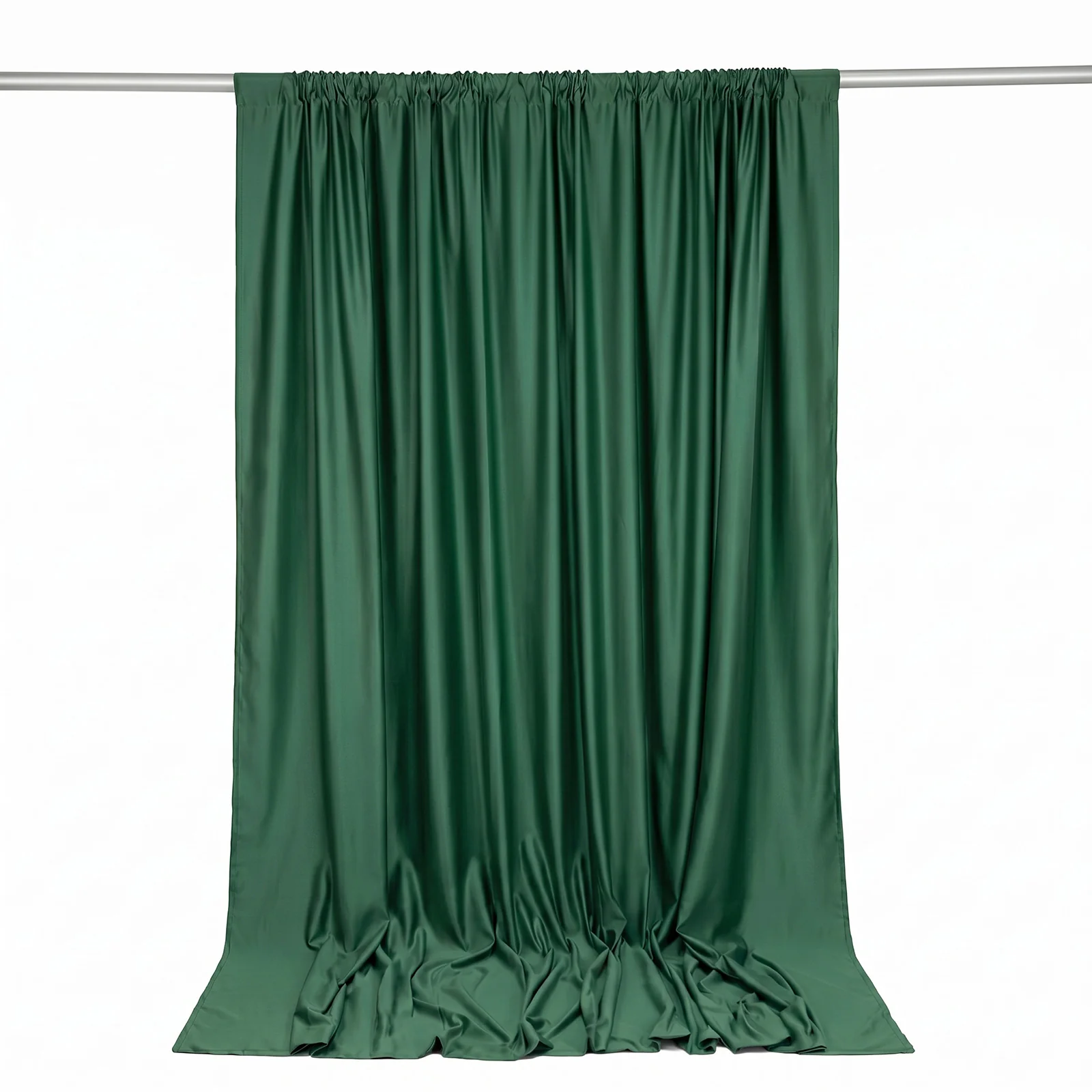 Scuba Polyester Backdrop Curtain Hunter Emerald Green 10ftx10ft Durable Flame Resistant Wrinkle-Free Event Drape Panel With Rod Pocket - Image 6