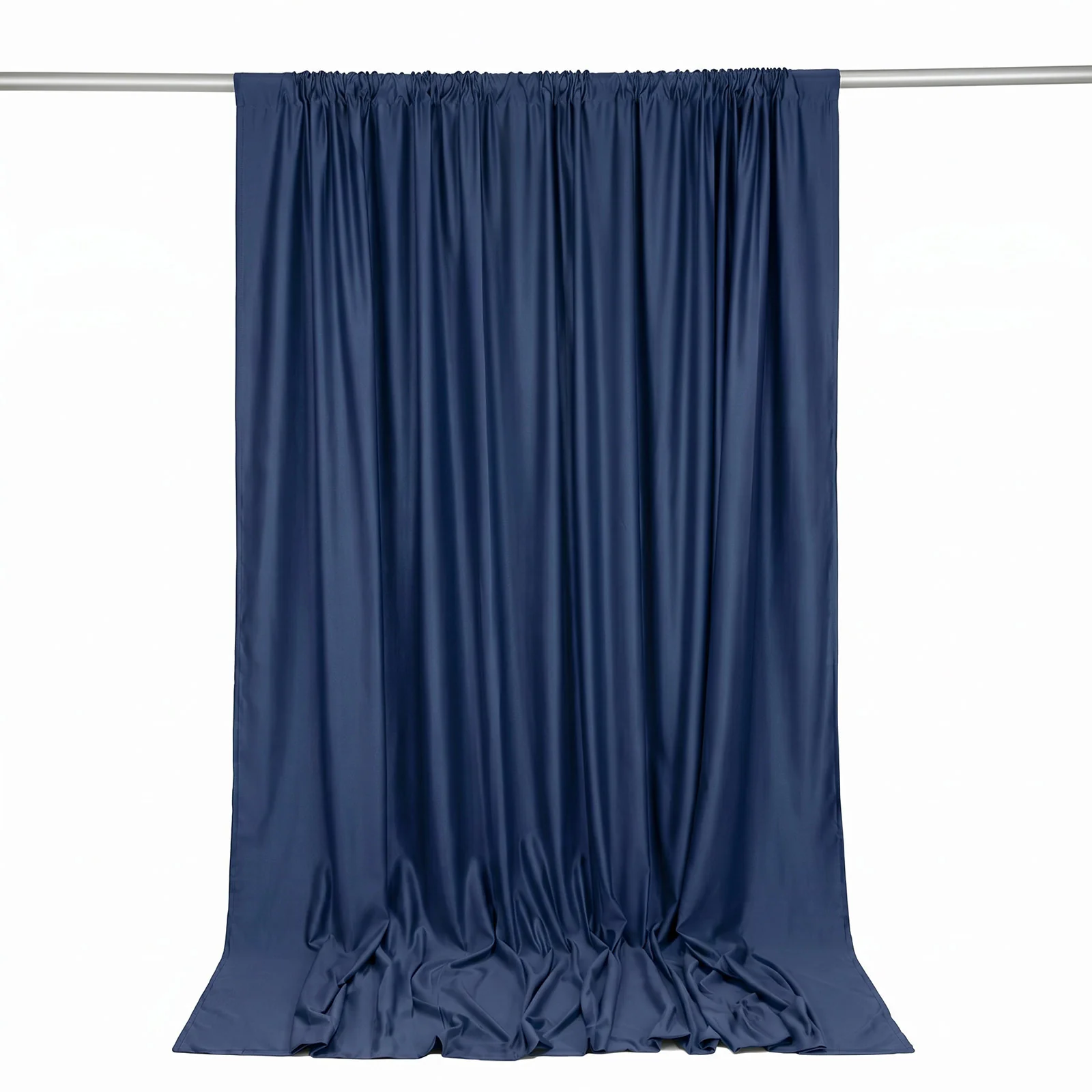 Scuba Polyester Backdrop Curtain Navy Blue 10ftx10ft Durable Flame Resistant Wrinkle-Free Event Drape Panel With Rod Pocket - Image 6