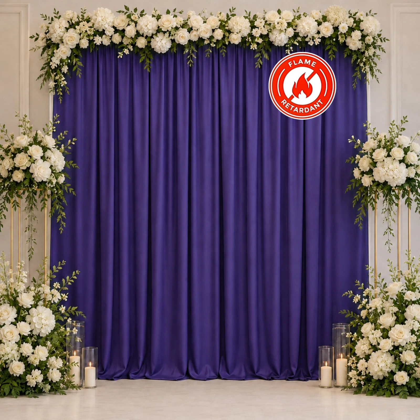 Scuba Polyester Backdrop Curtain Purple 10ftx10ft Durable Flame Resistant Wrinkle-Free Event Drape Panel With Rod Pocket - Image 3