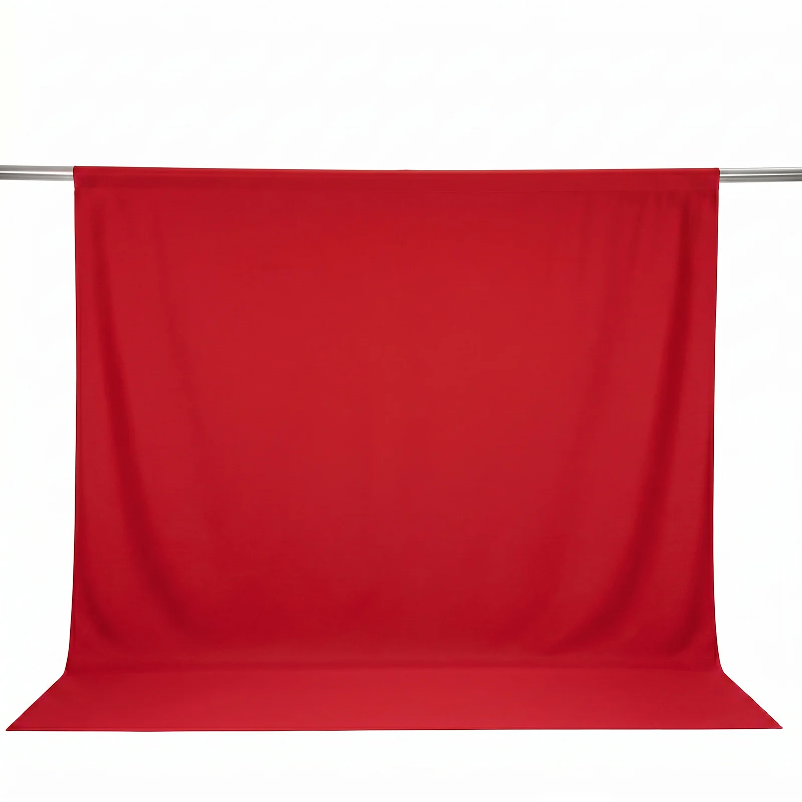 Scuba Polyester Backdrop Curtain Red 10ftx10ft Durable Flame Resistant Wrinkle-Free Event Drape Panel With Rod Pocket - Image 2