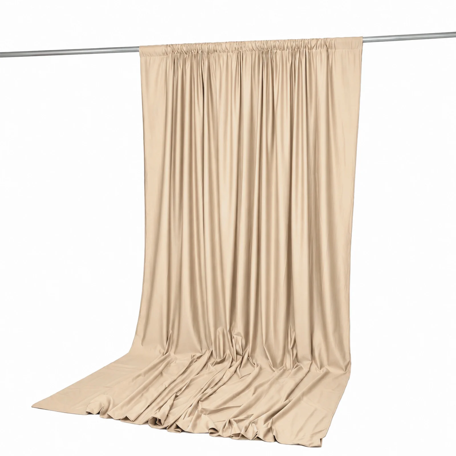 Scuba Polyester Backdrop Curtain Champagne 10ftx12ft Durable Flame Resistant Wrinkle-Free Event Drape Panel With Rod Pocket - Image 6