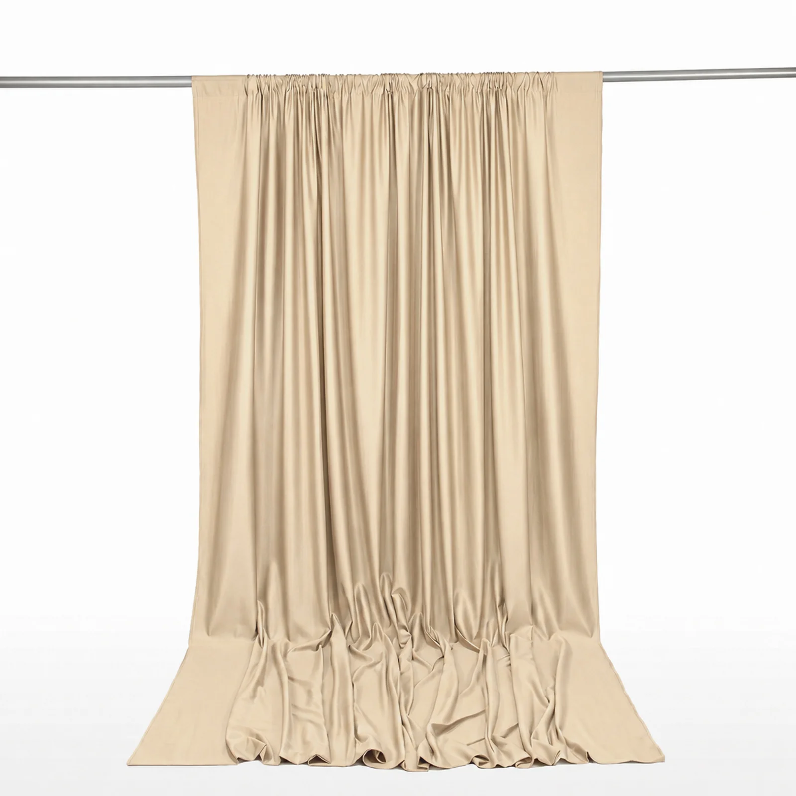 Scuba Polyester Backdrop Curtain Champagne 10ftx12ft Durable Flame Resistant Wrinkle-Free Event Drape Panel With Rod Pocket - Image 8
