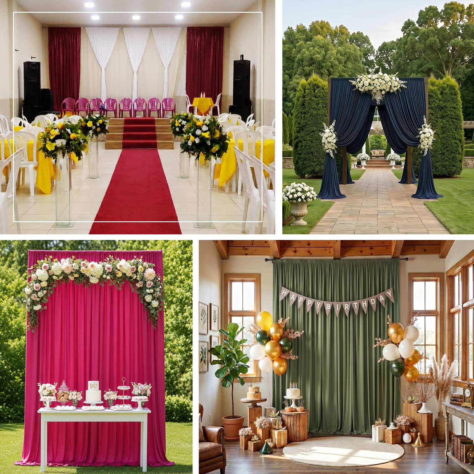 Scuba Polyester Backdrop Curtain Black 10ftx12ft Durable Flame Resistant Wrinkle-Free Event Drape Panel With Rod Pocket - Image 5