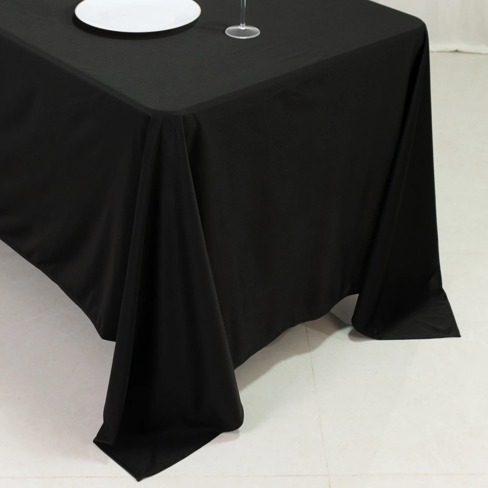 Scuba Rectangular Tablecloth 72"x120" Black - Wrinkle Free Table Cover - Image 7
