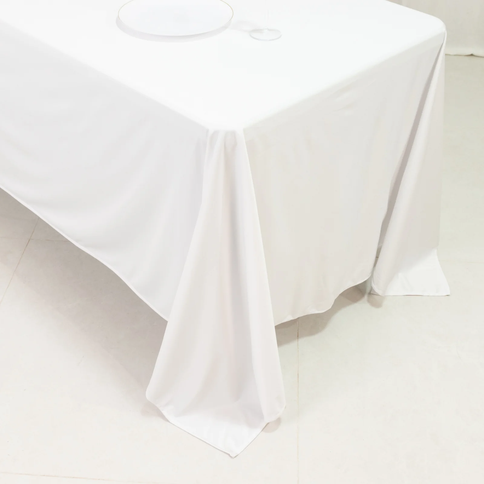 Scuba Rectangular Tablecloth 72"x120" White - Wrinkle Free Table Cover - Image 6