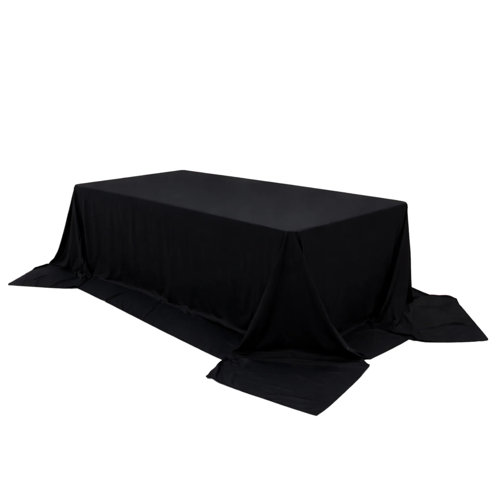 Scuba Rectangular King Tablecloth – Black, 108" x 156" Extra-Wide, Wrinkle-Free & Stain-Resistant Banquet Linen for 8ft Tables - Image 3