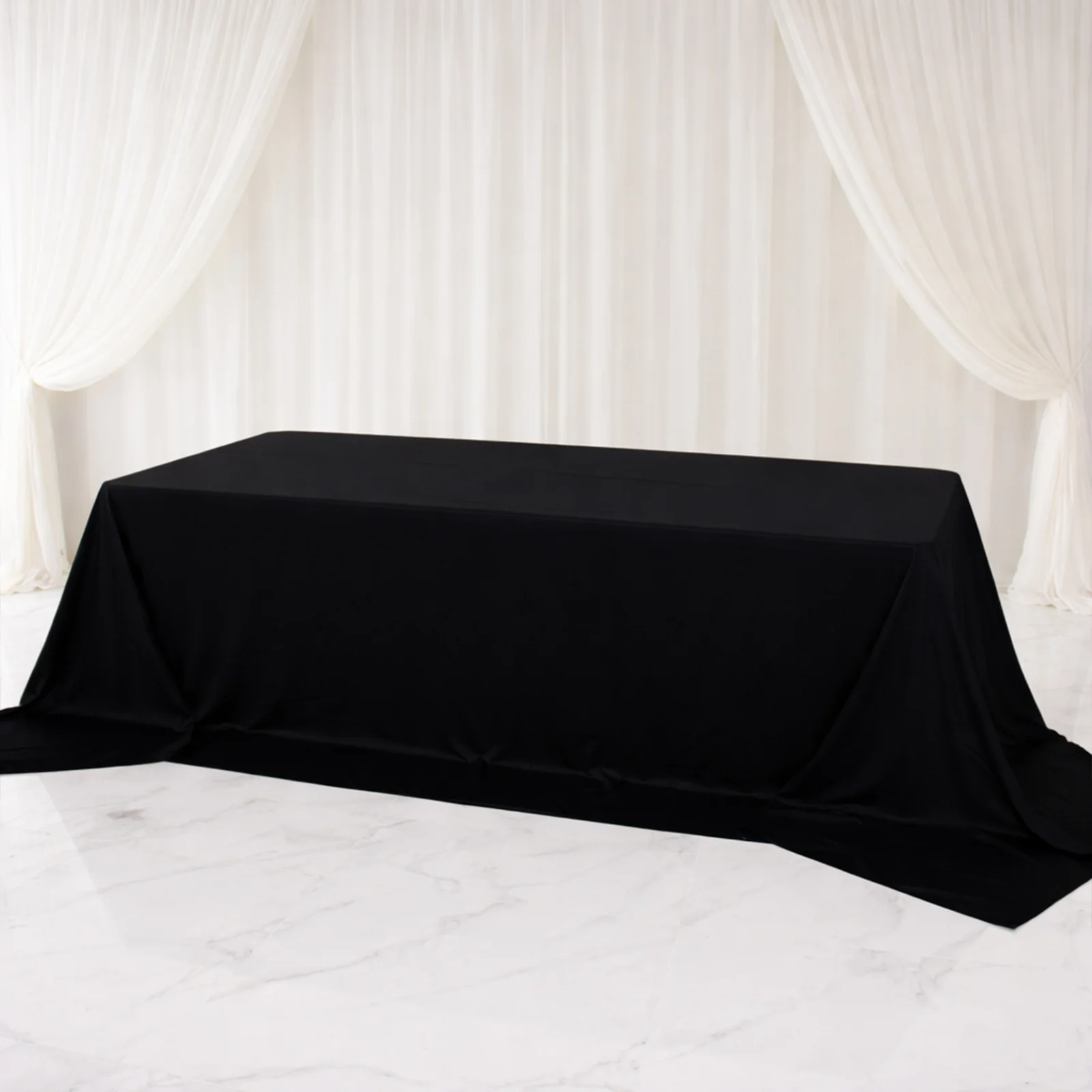 Scuba Rectangular King Tablecloth – Black, 108" x 156" Extra-Wide, Wrinkle-Free & Stain-Resistant Banquet Linen for 8ft Tables - Image 9
