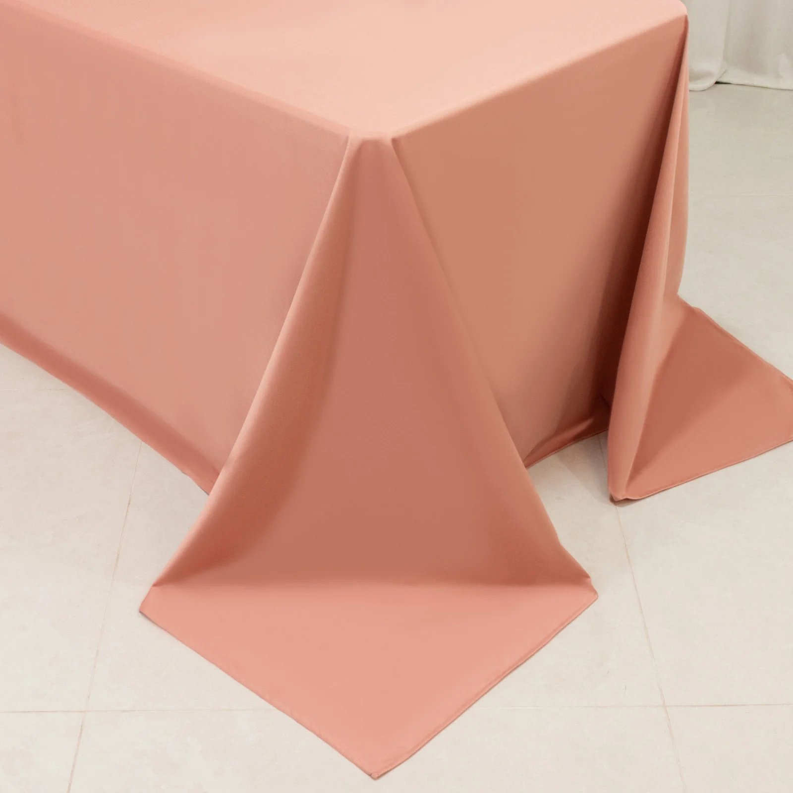 Scuba Rectangular Tablecloth 90"x132" Dusty Rose - Seamless Table Cover - Image 2