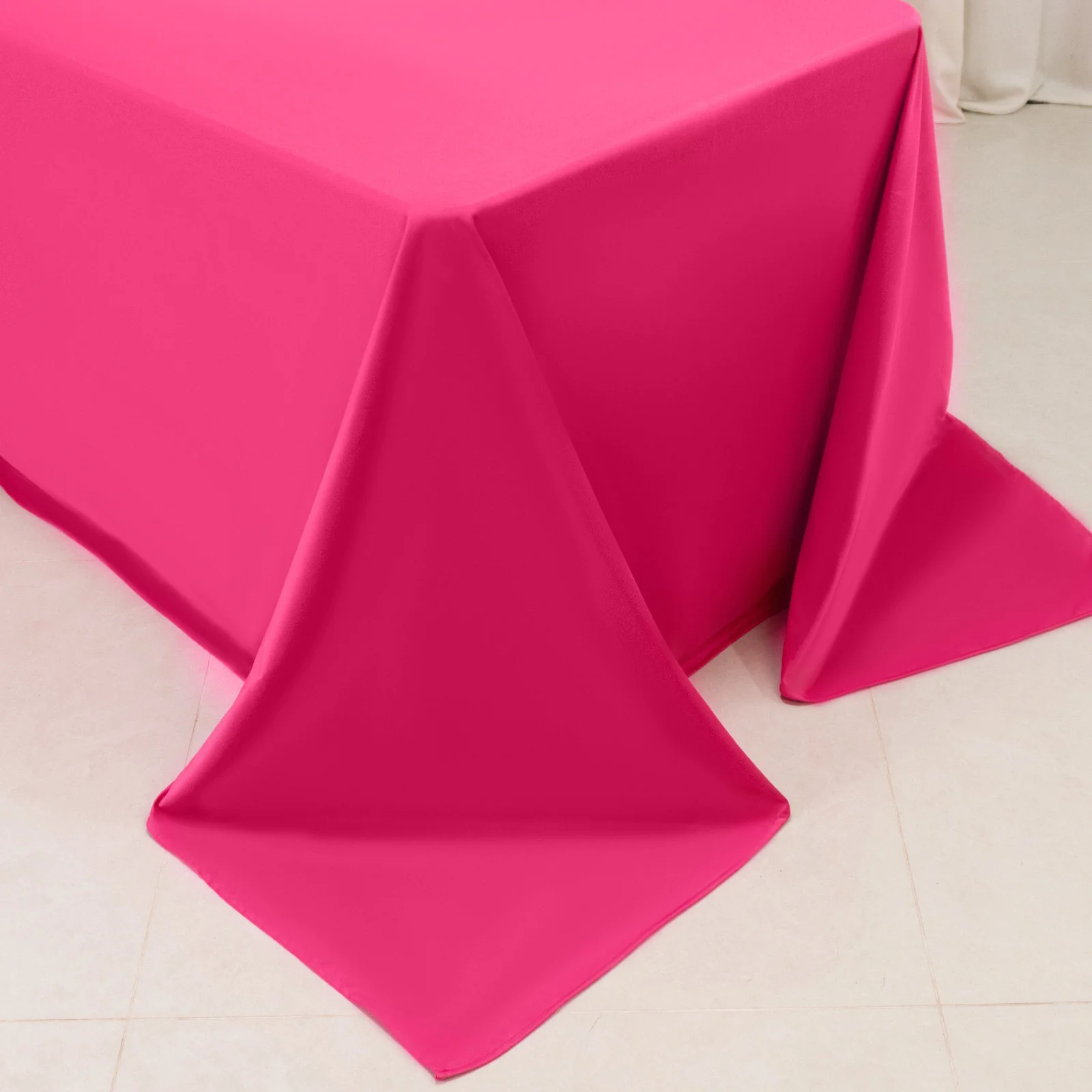 Scuba Rectangular Tablecloth 90"x132" Fuchsia - Seamless Table Cover - Image 2