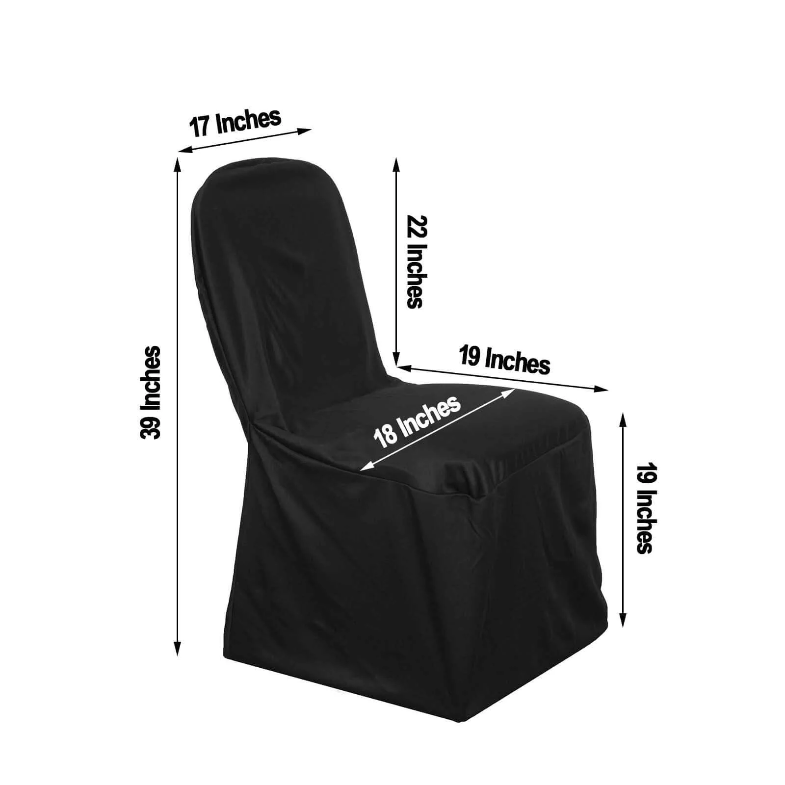 Scuba Stretch Banquet Chair Cover Black - Wrinkle Free & Durable Slim Fit Slipcover - Image 3