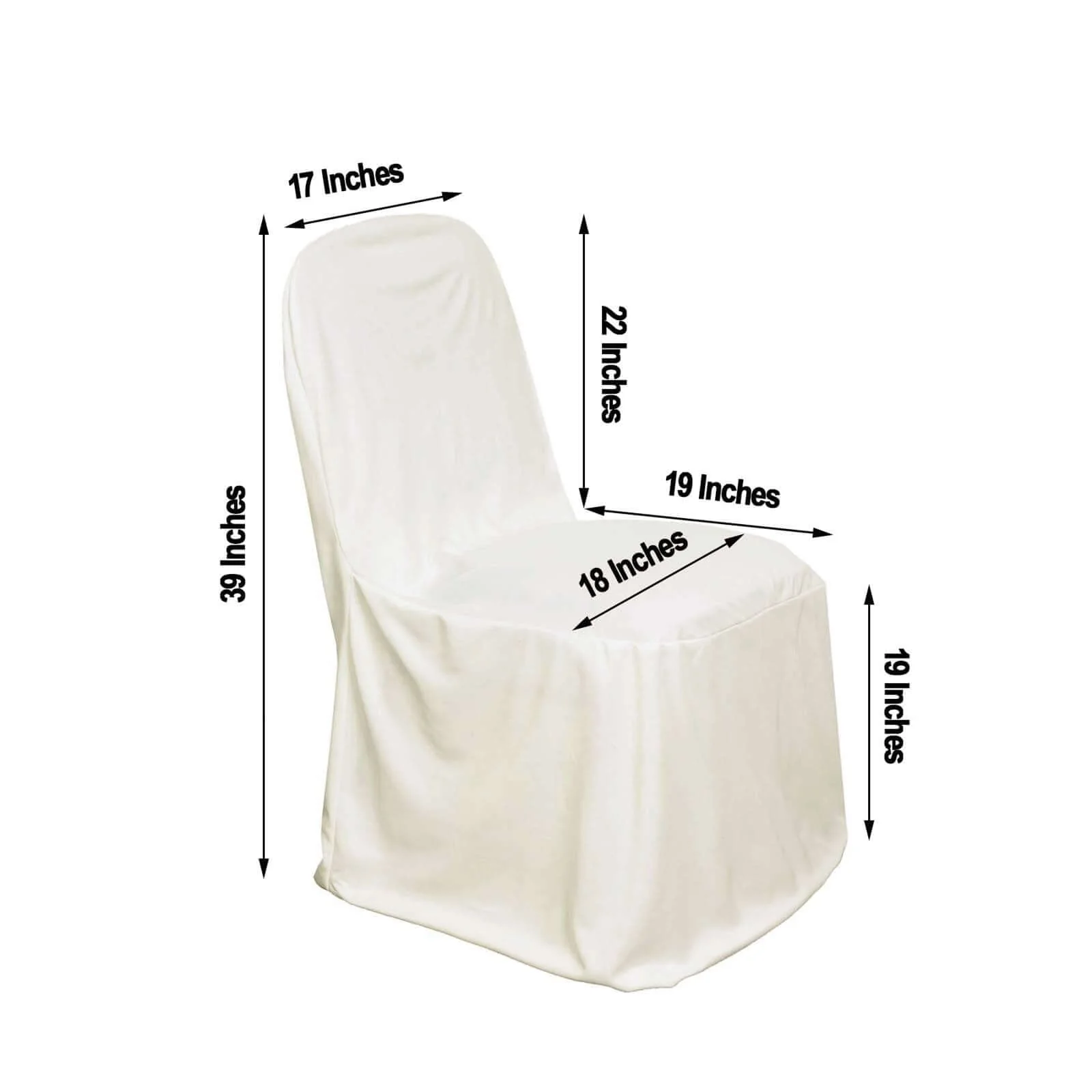 Scuba Stretch Banquet Chair Cover Ivory - Wrinkle Free & Durable Slim Fit Slipcover - Image 3