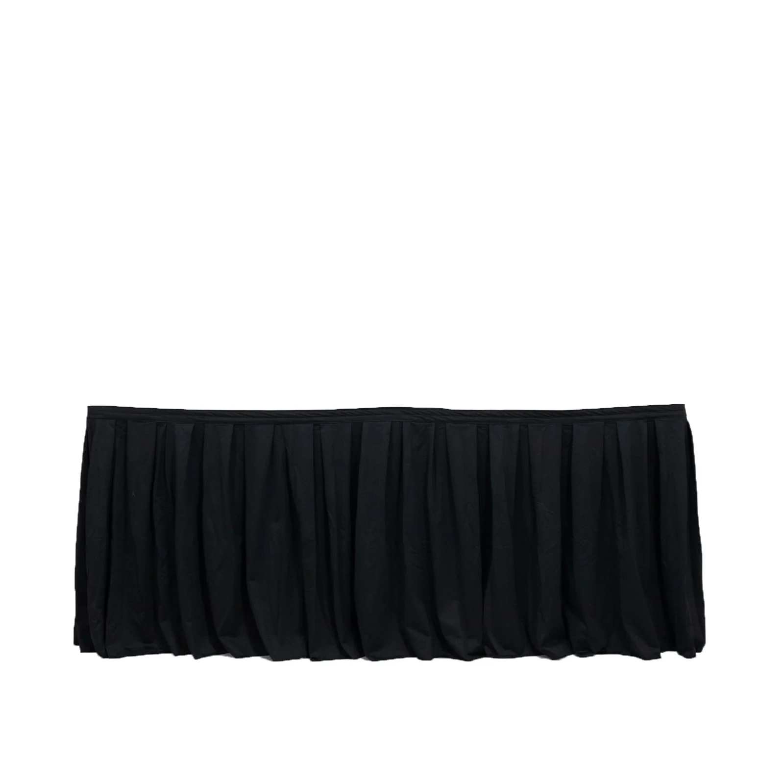 Scuba Table Skirt 14ft Black - Shirred Pleat Wrinkle Free & Stain Resistant Event Skirting - Image 2