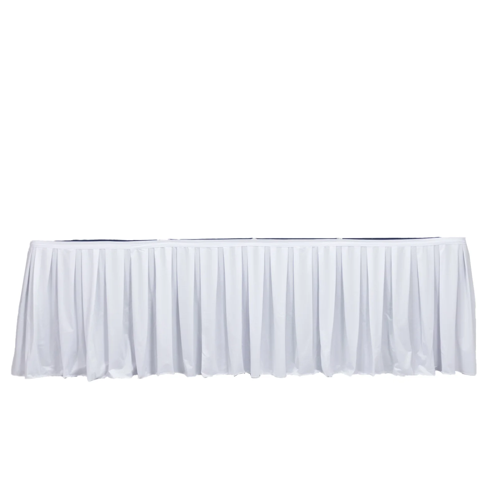 Scuba Table Skirt 21ft White - Shirred Pleat Wrinkle Free & Stain Resistant Event Skirting - Image 2