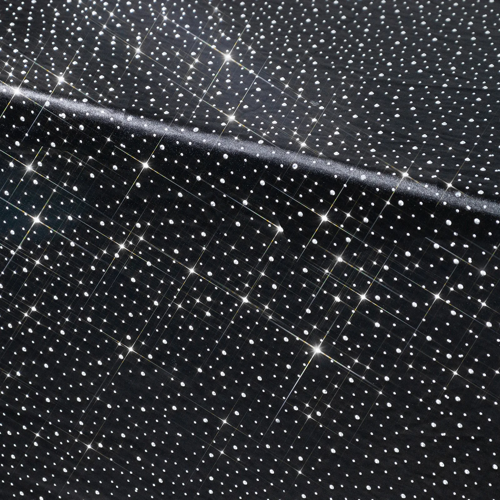 Scuba Rectangular 90"×132" Black Tablecloth with Rhinestone Accents – Wrinkle-Free, Stain-Resistant & Seamless Luxury Event Cover - Image 7